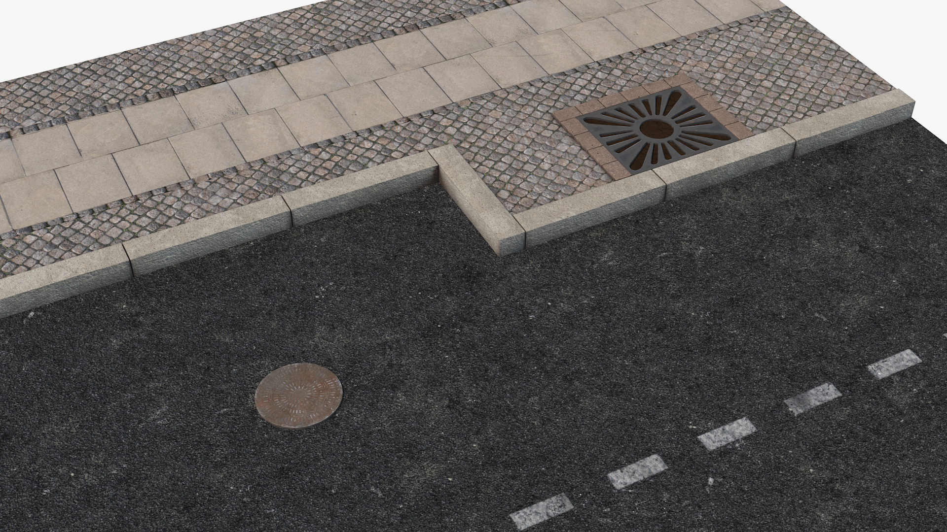 3D Street Fragment Asphalt model