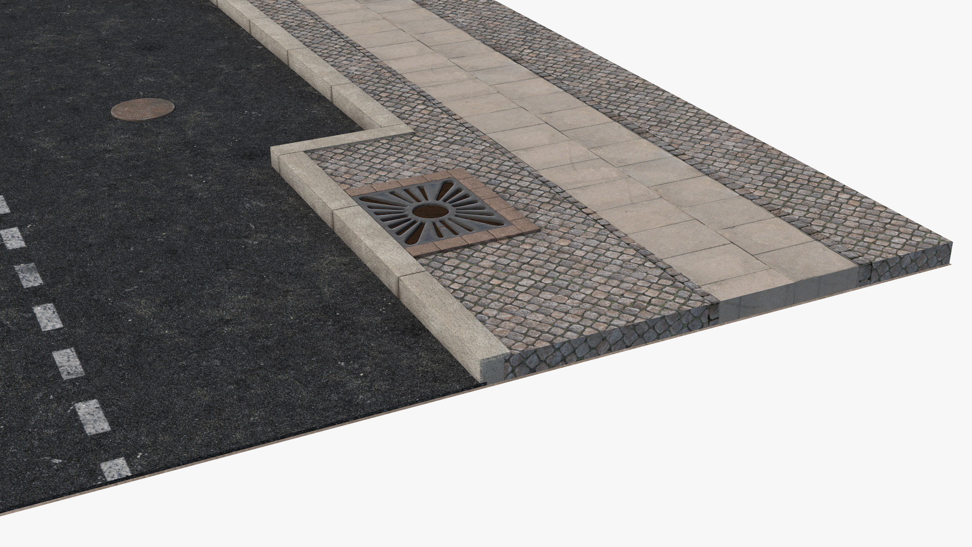 3D Street Fragment Asphalt model