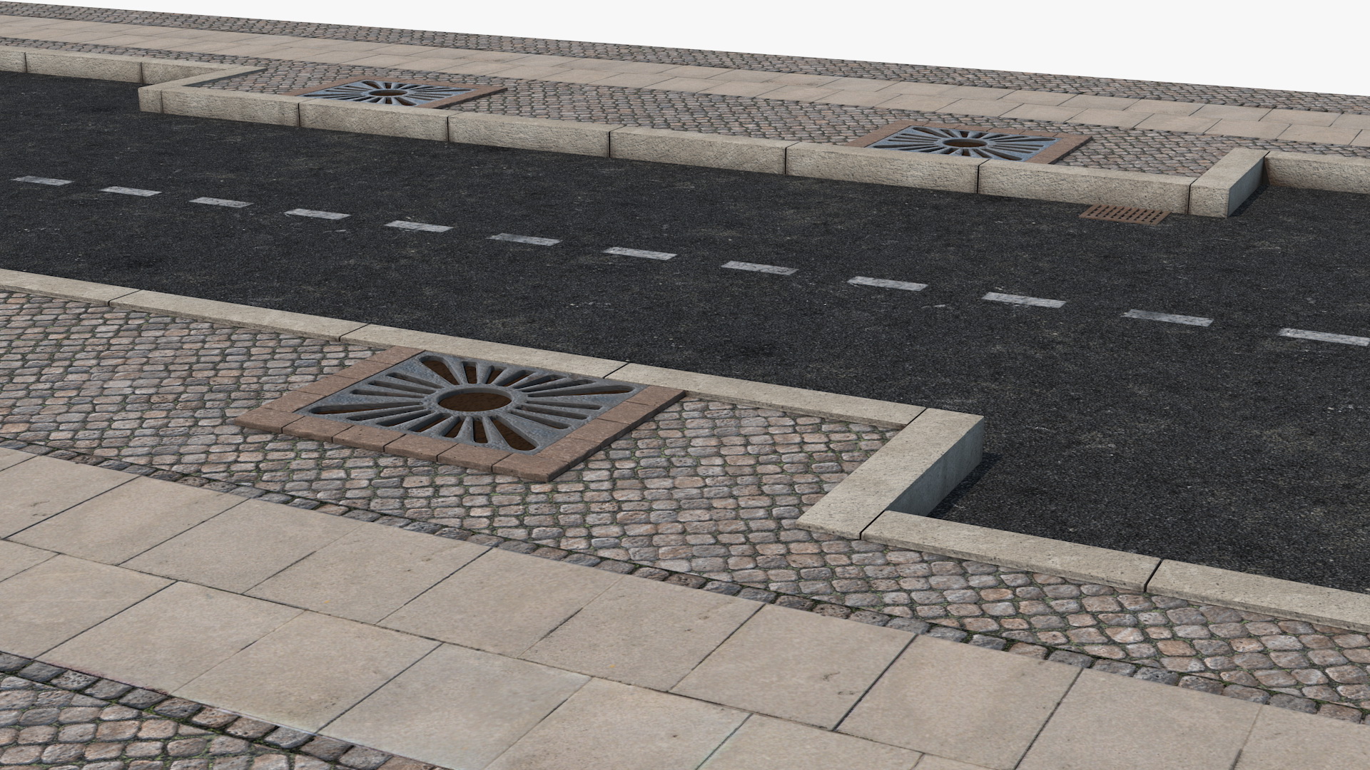 3D Street Fragment Asphalt model