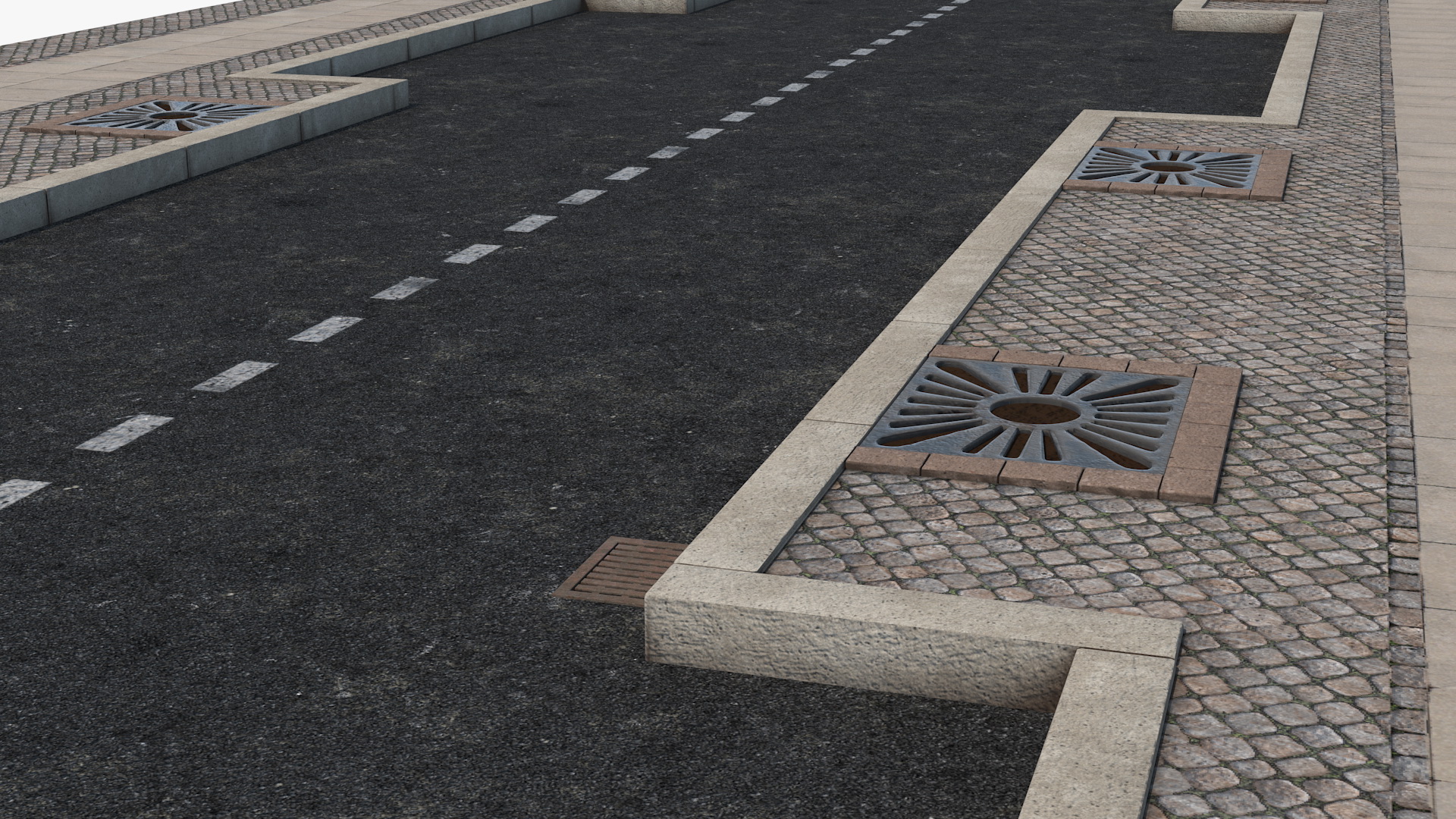 3D Street Fragment Asphalt model