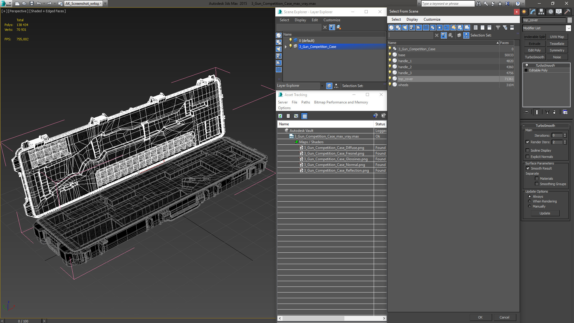 3 Gun Competition Case 3D