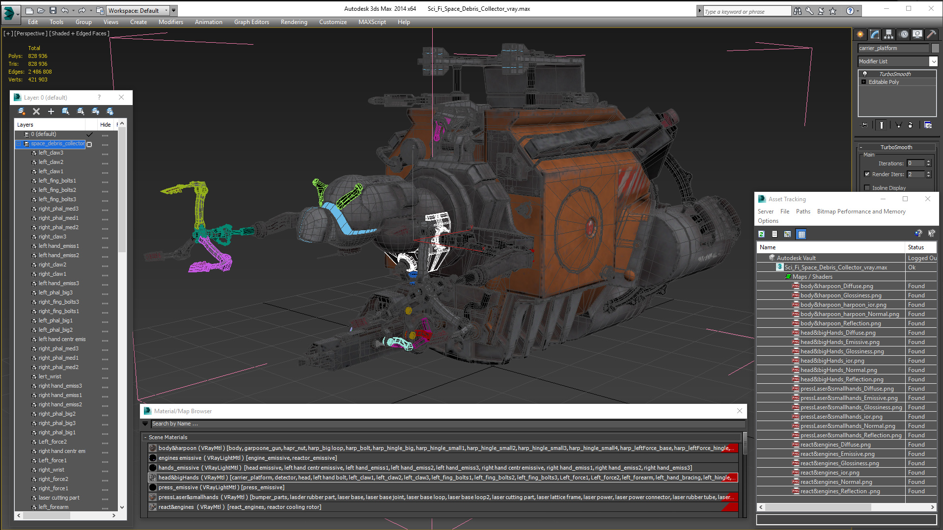 Sci Fi Space Debris Collector 3D model