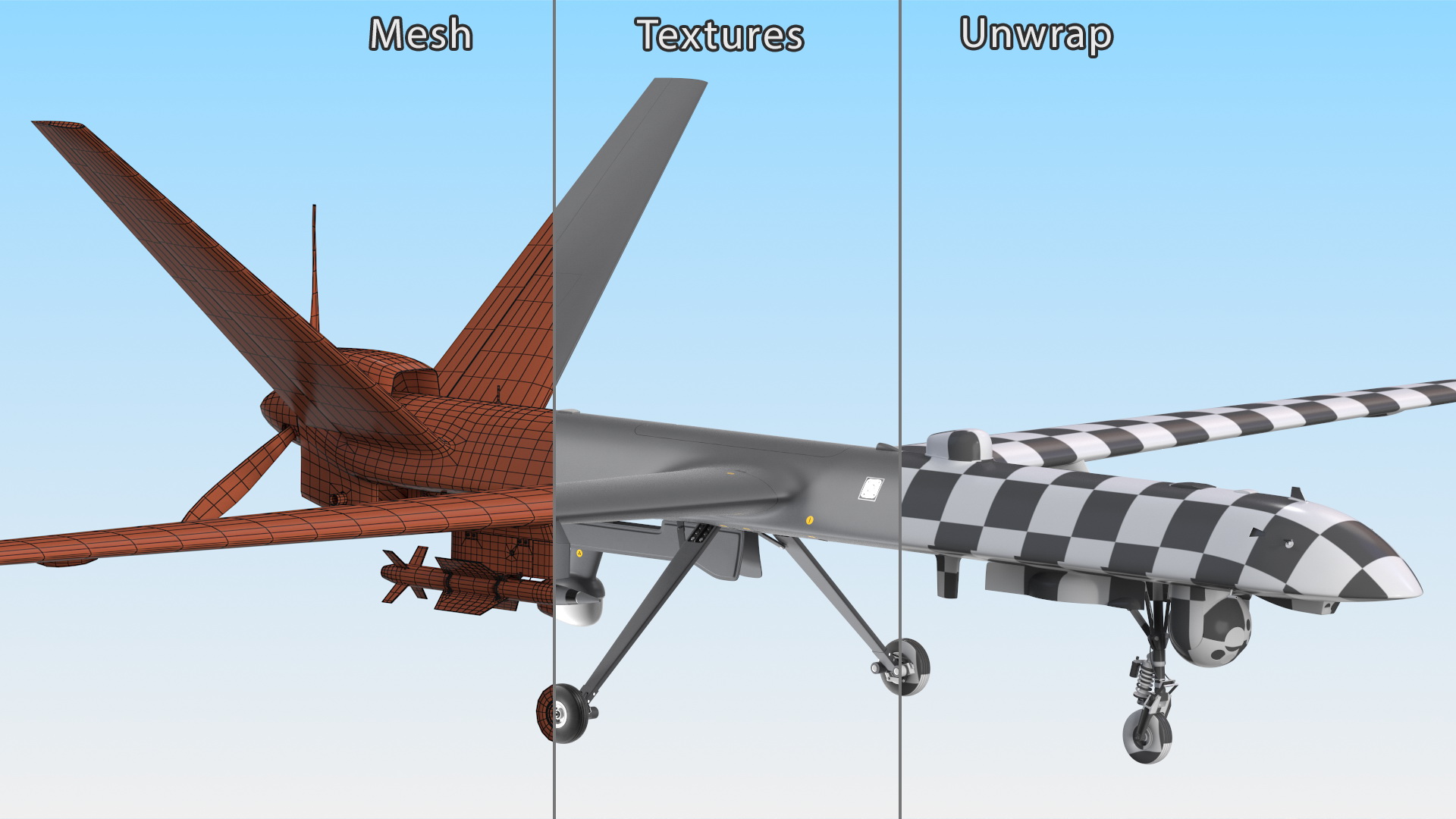 Unmanned Combat Aerial Vehicle Rigged 3D