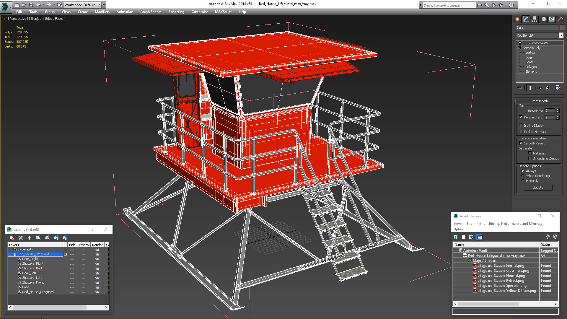 Red House Lifeguard 3D model