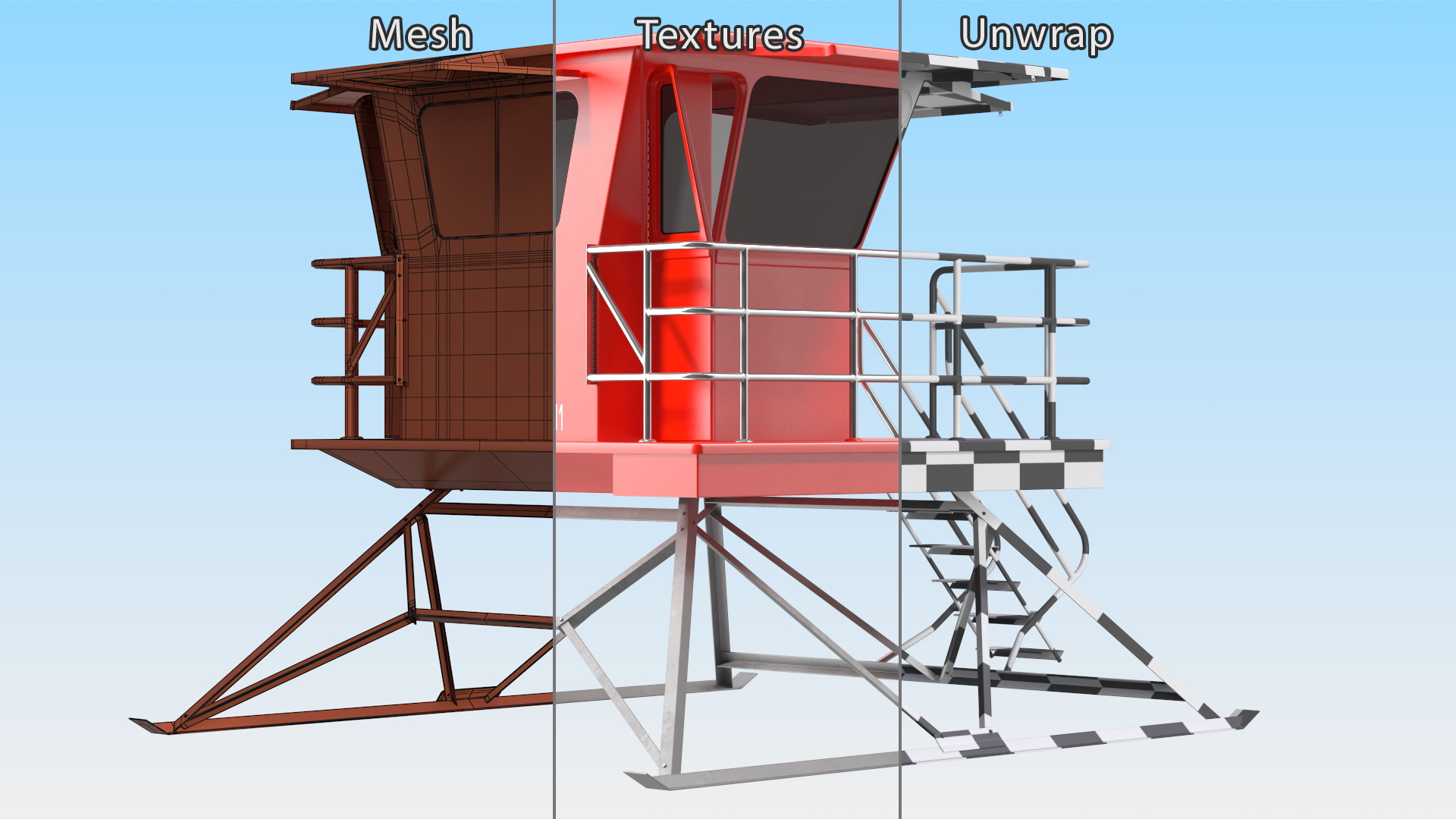 Red House Lifeguard 3D model