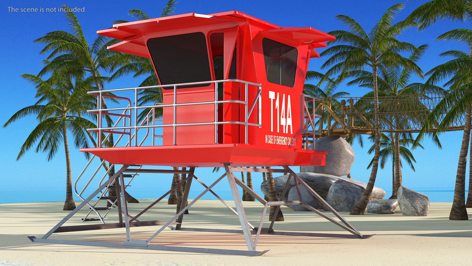 Red House Lifeguard 3D model