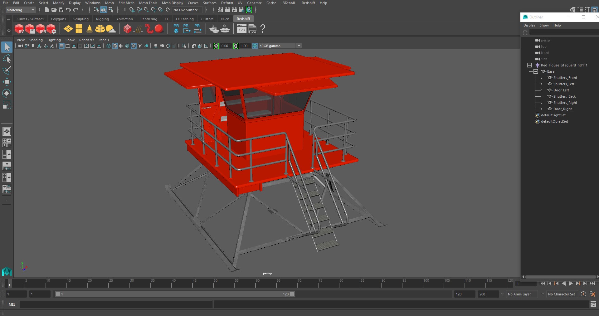 Red House Lifeguard 3D model