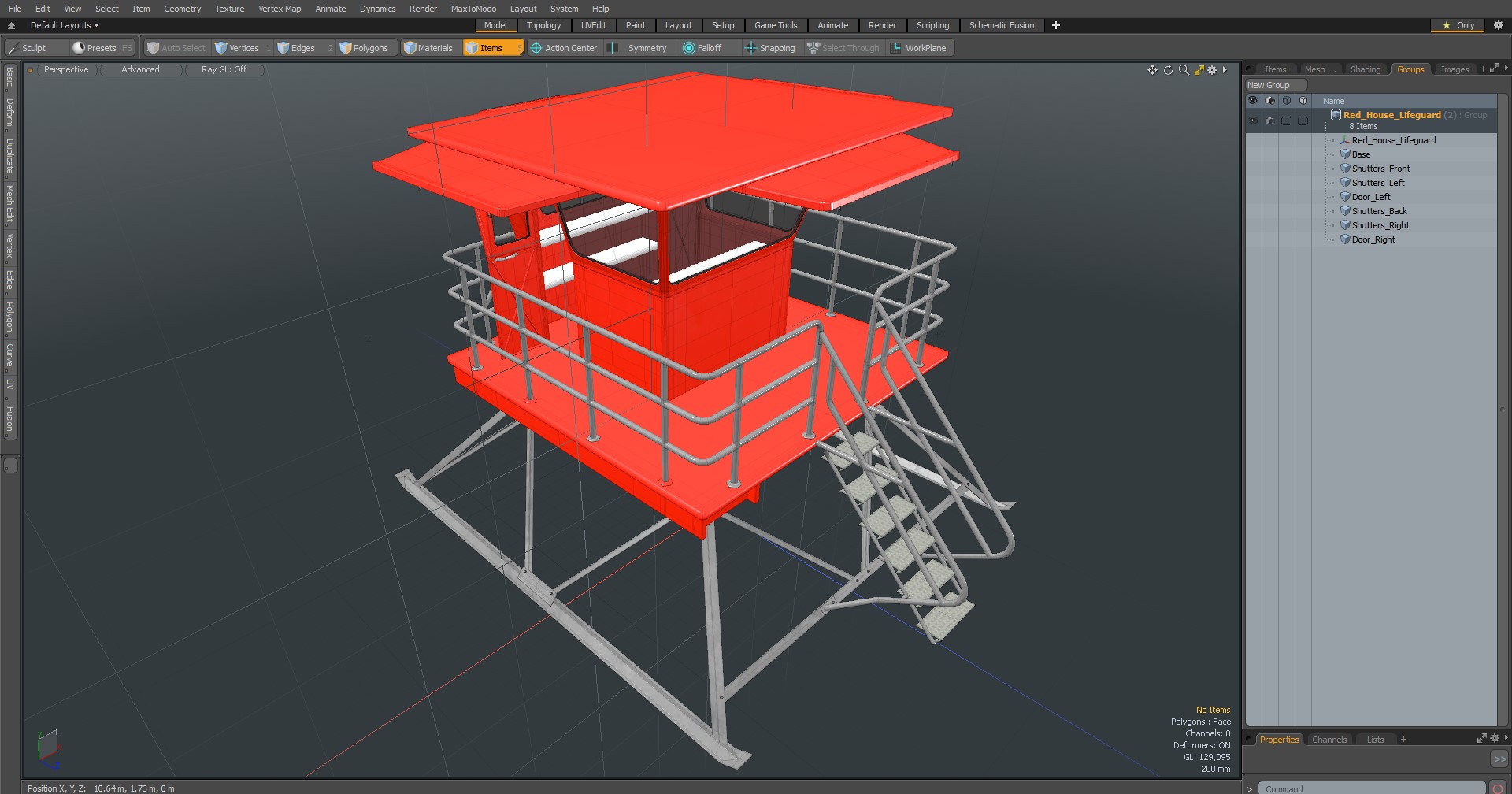 Red House Lifeguard 3D model