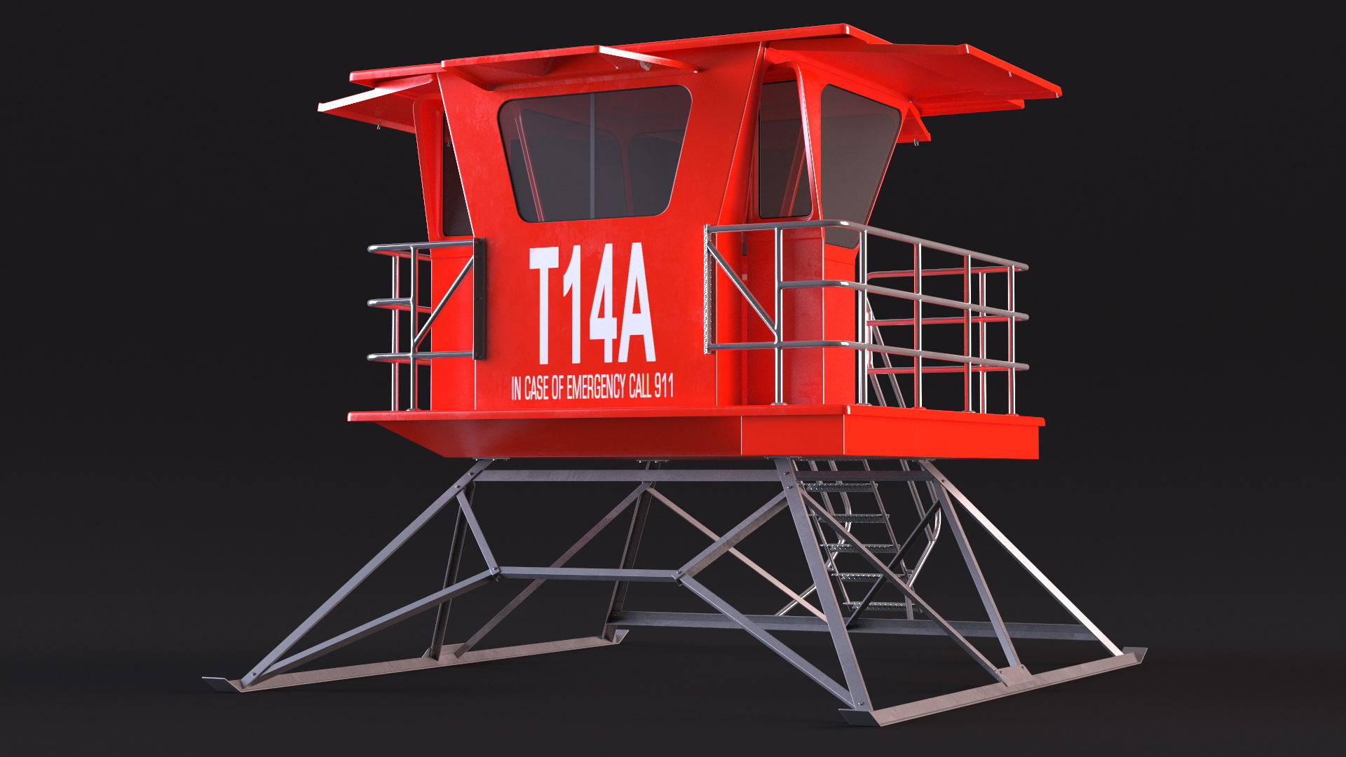 Red House Lifeguard 3D model