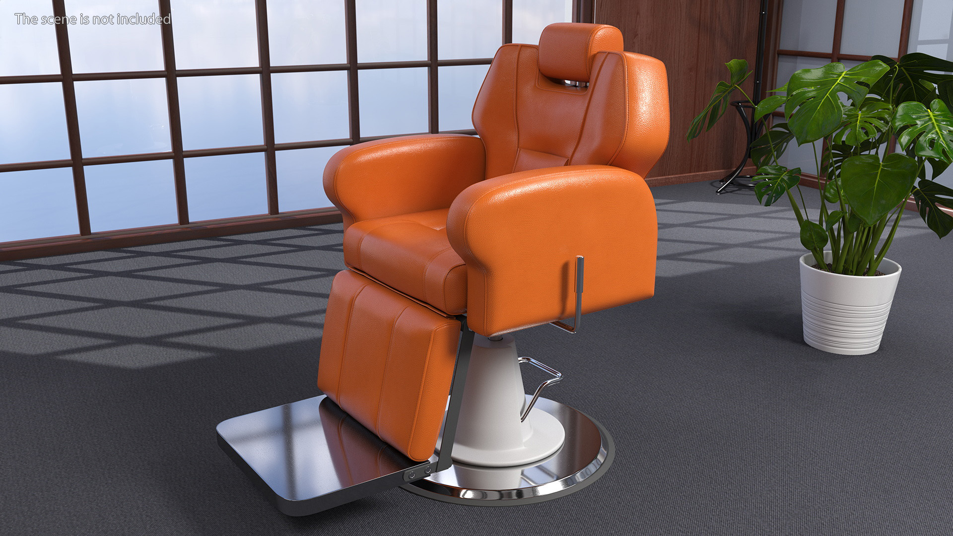 Modern Beauty Salon Chair Orange 3D