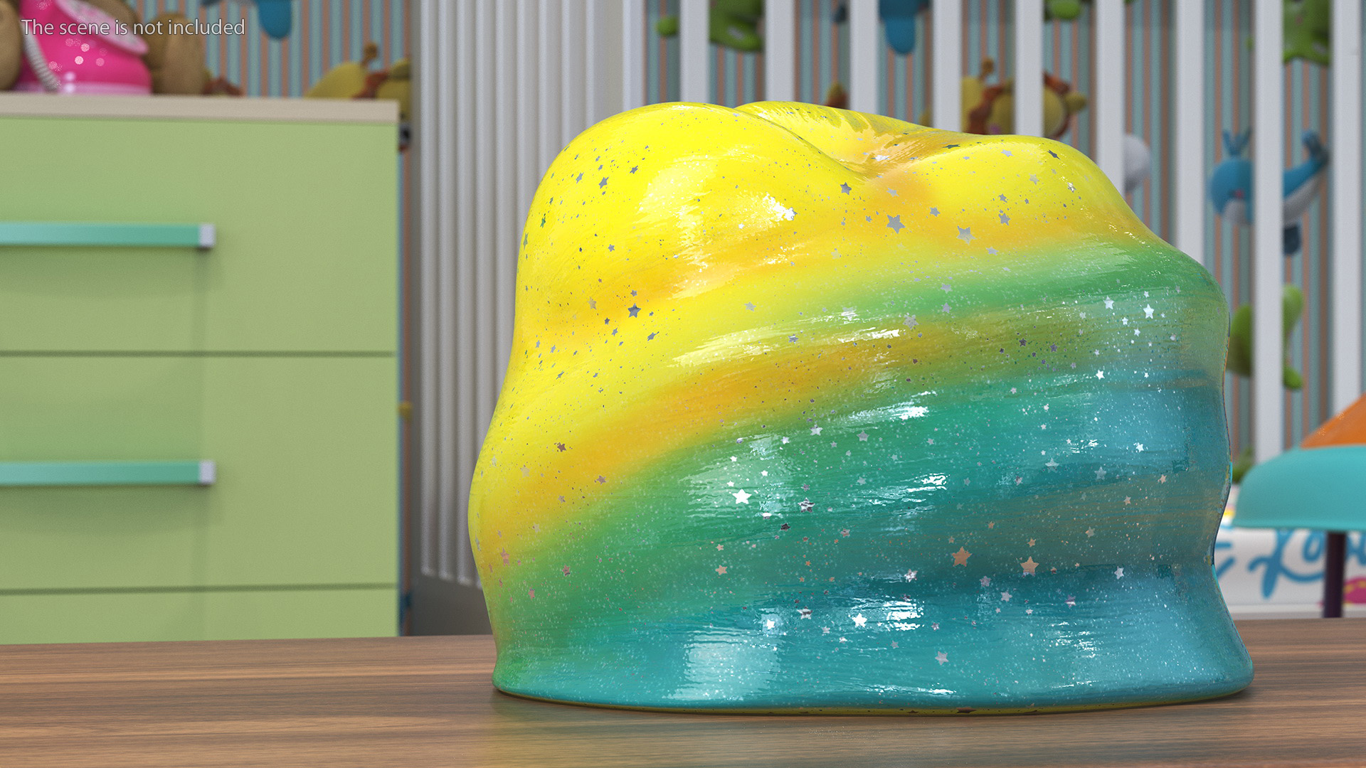 Yellow Blue Toy Slimes 3D