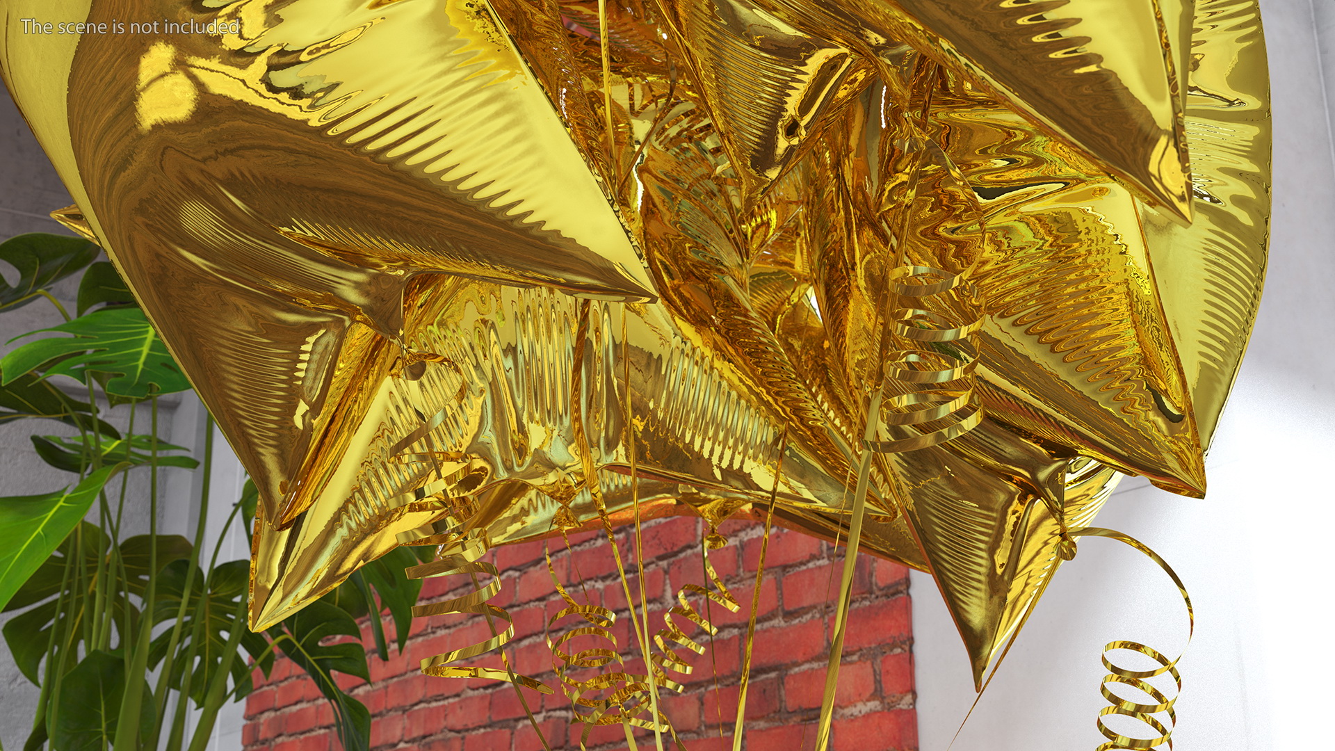 Gold Star Balloon Bouquet with Gift Box 3D model