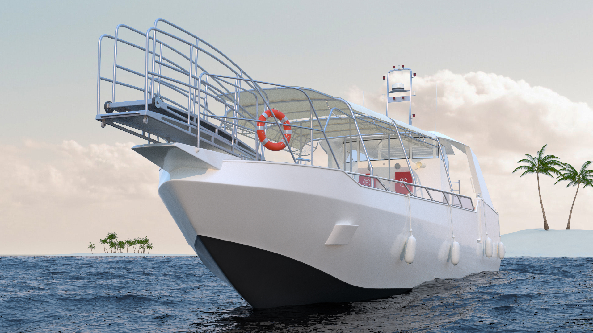 3D model Excursion Boat White