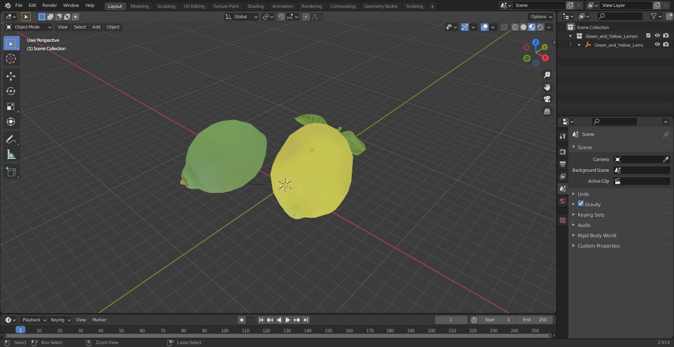 Green and Yellow Lemon 3D