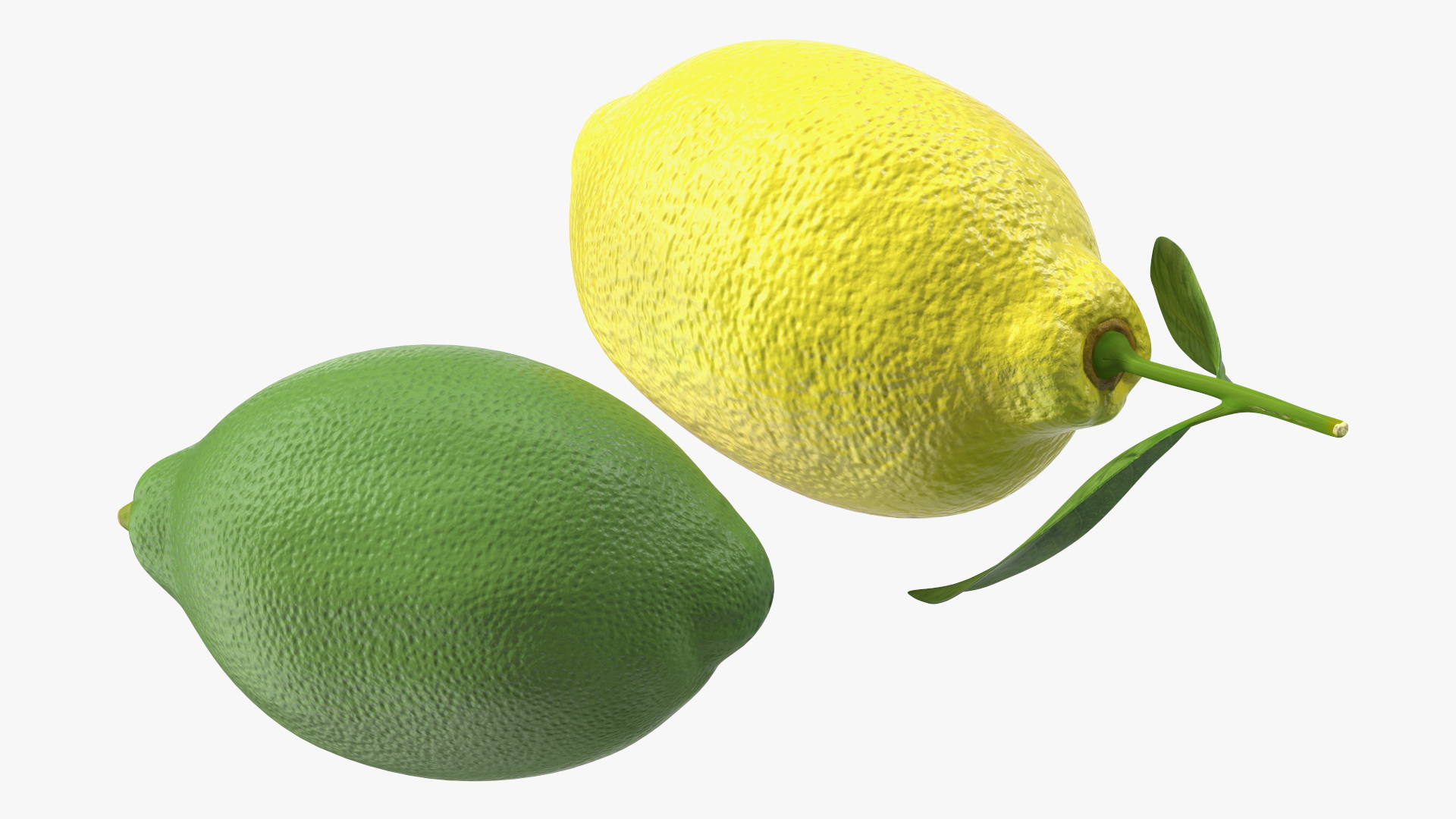 Green and Yellow Lemon 3D