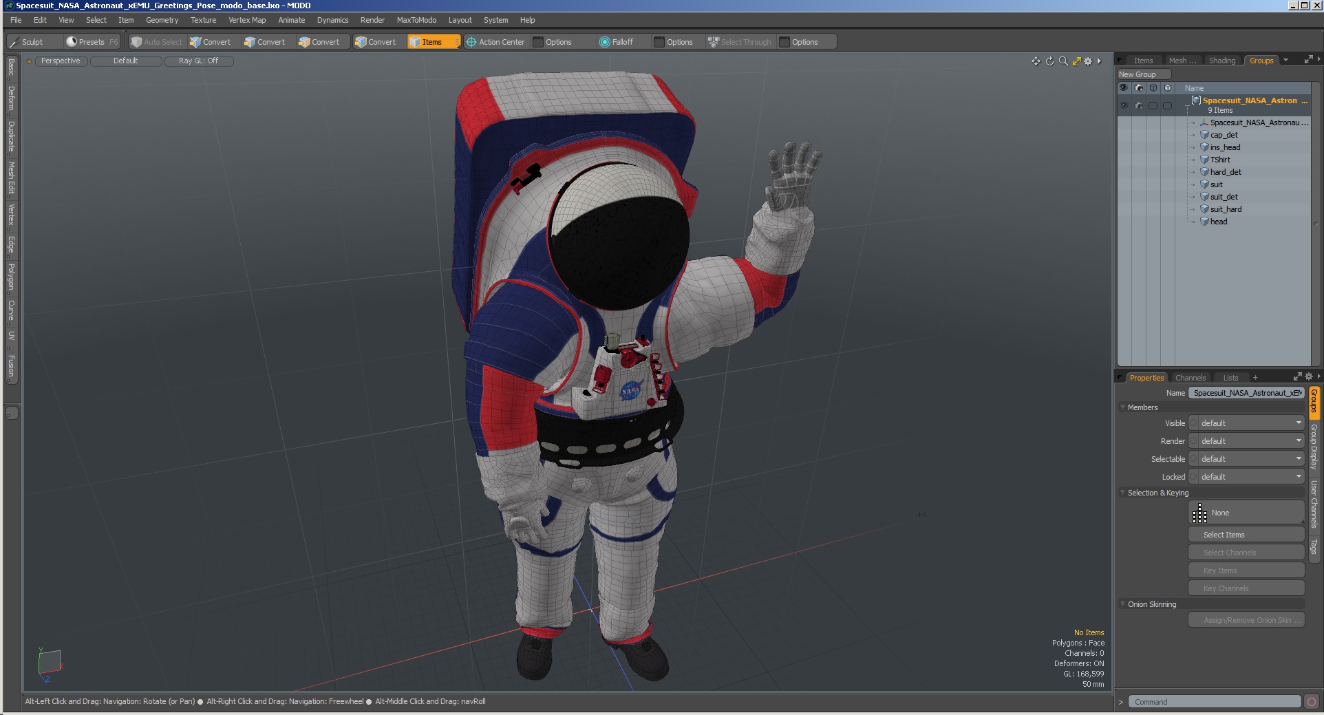 Spacesuit NASA Astronaut xEMU Greetings Pose 3D model