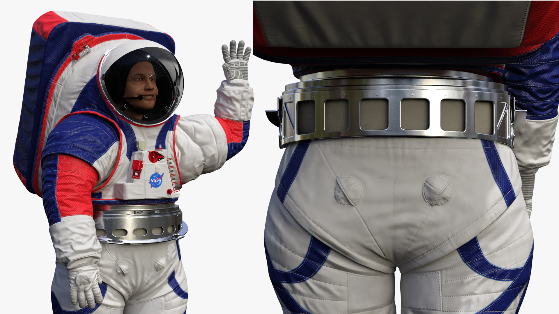 Spacesuit NASA Astronaut xEMU Greetings Pose 3D model