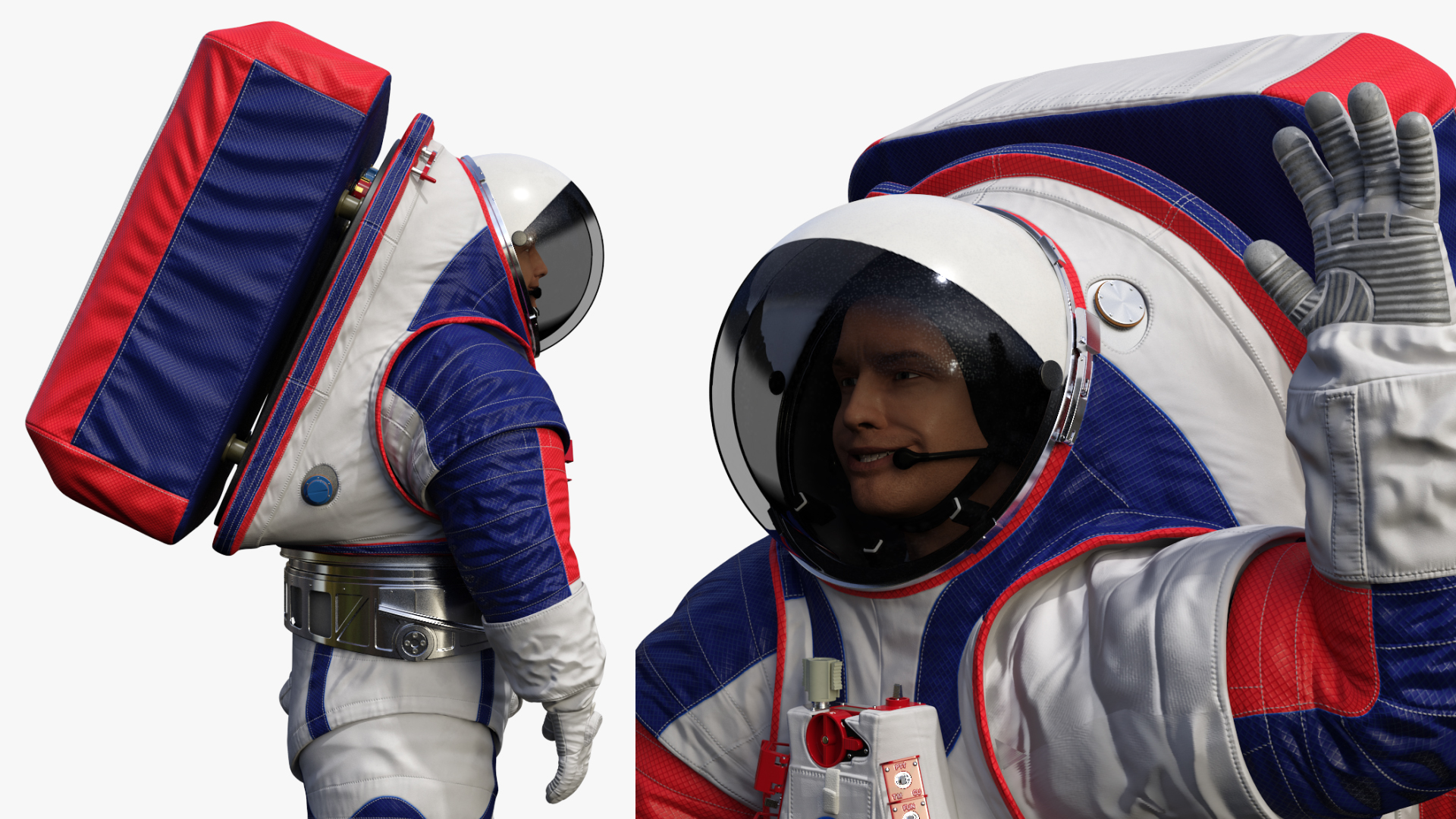 Spacesuit NASA Astronaut xEMU Greetings Pose 3D model