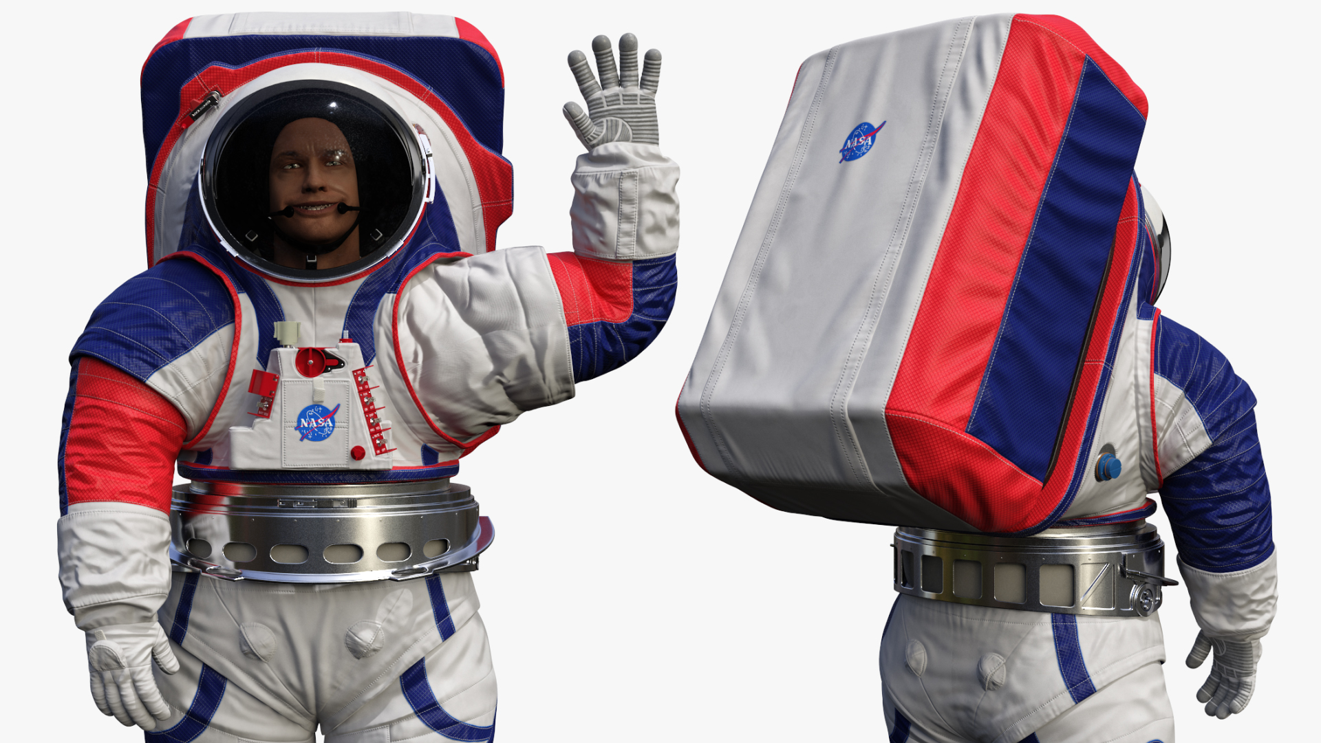 Spacesuit NASA Astronaut xEMU Greetings Pose 3D model