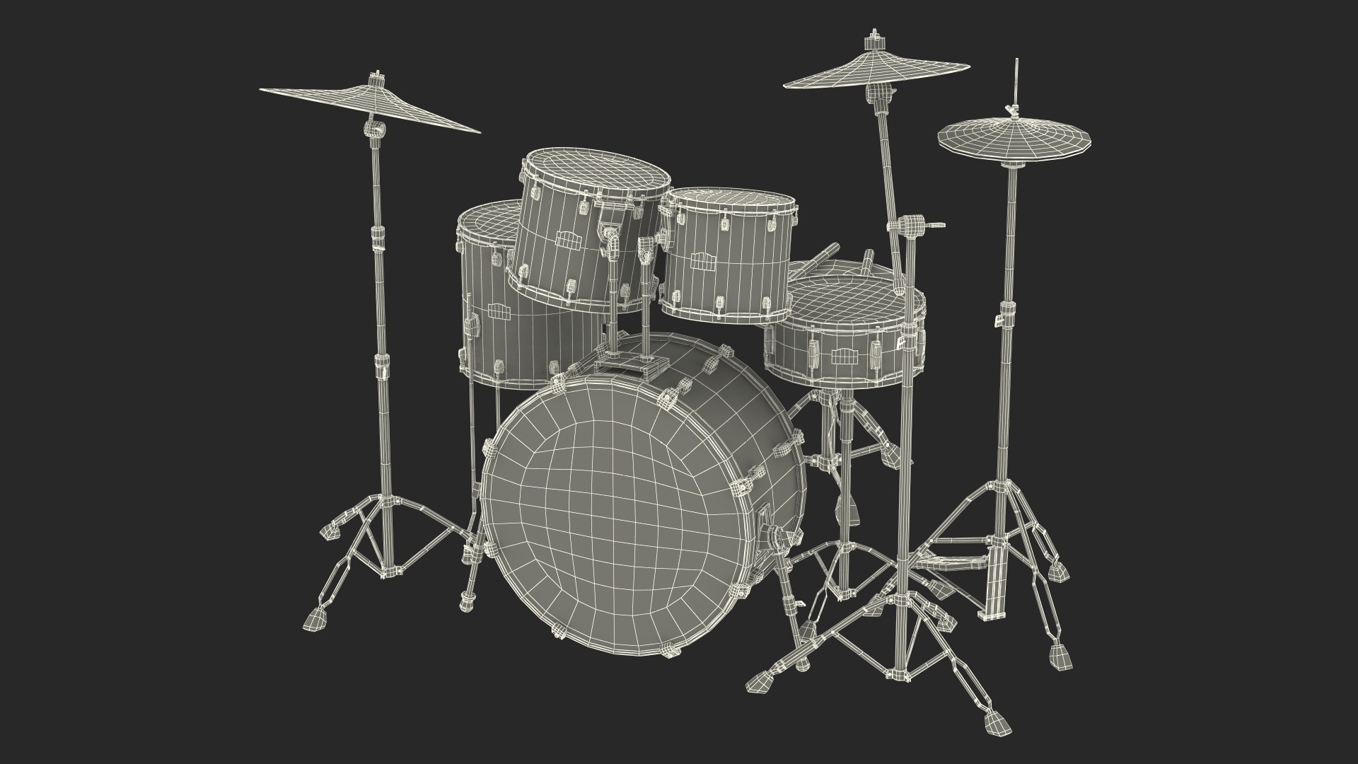 3D Pearl Roadshow Drum Set model