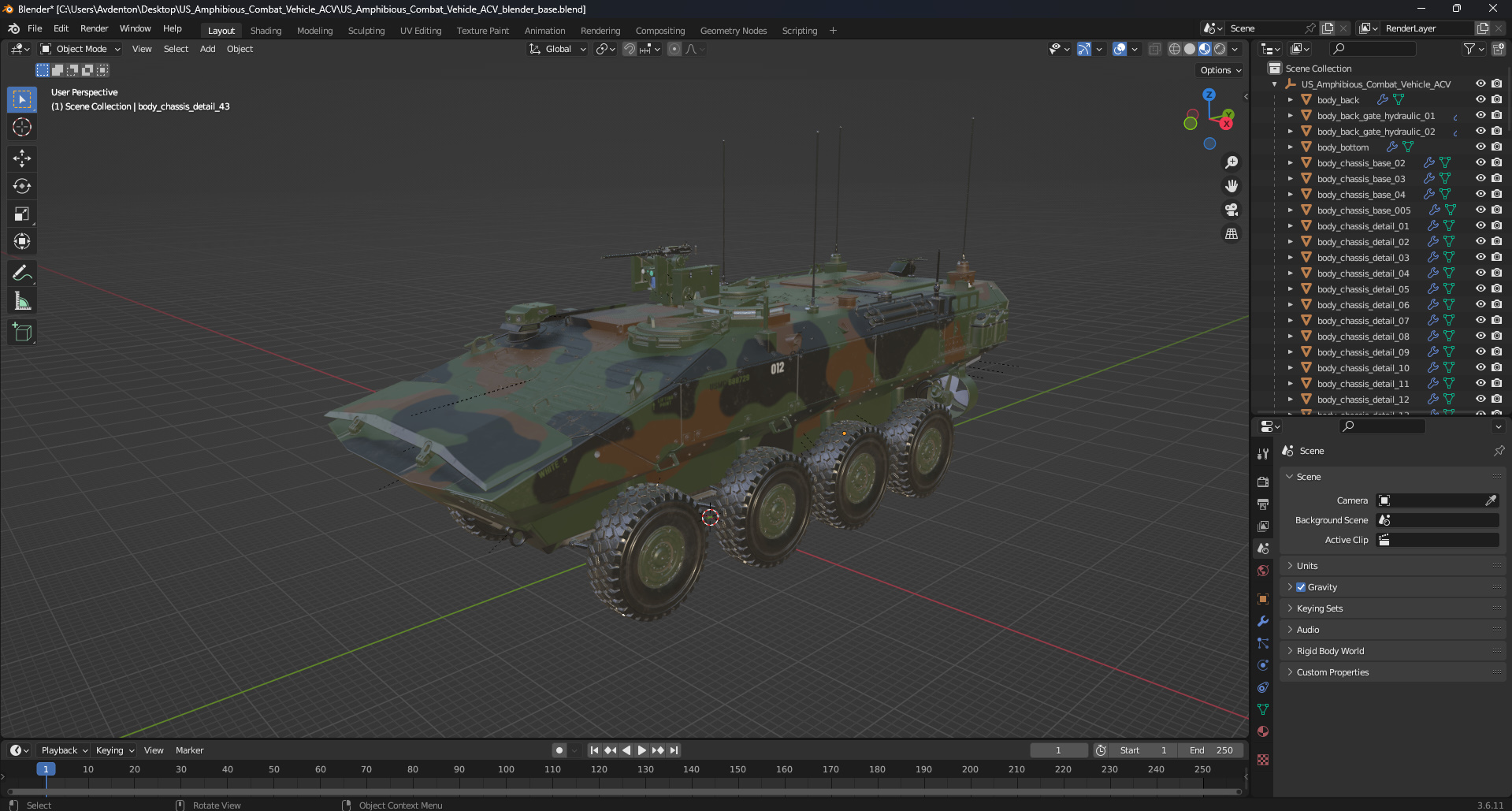 US Amphibious Combat Vehicle ACV 3D