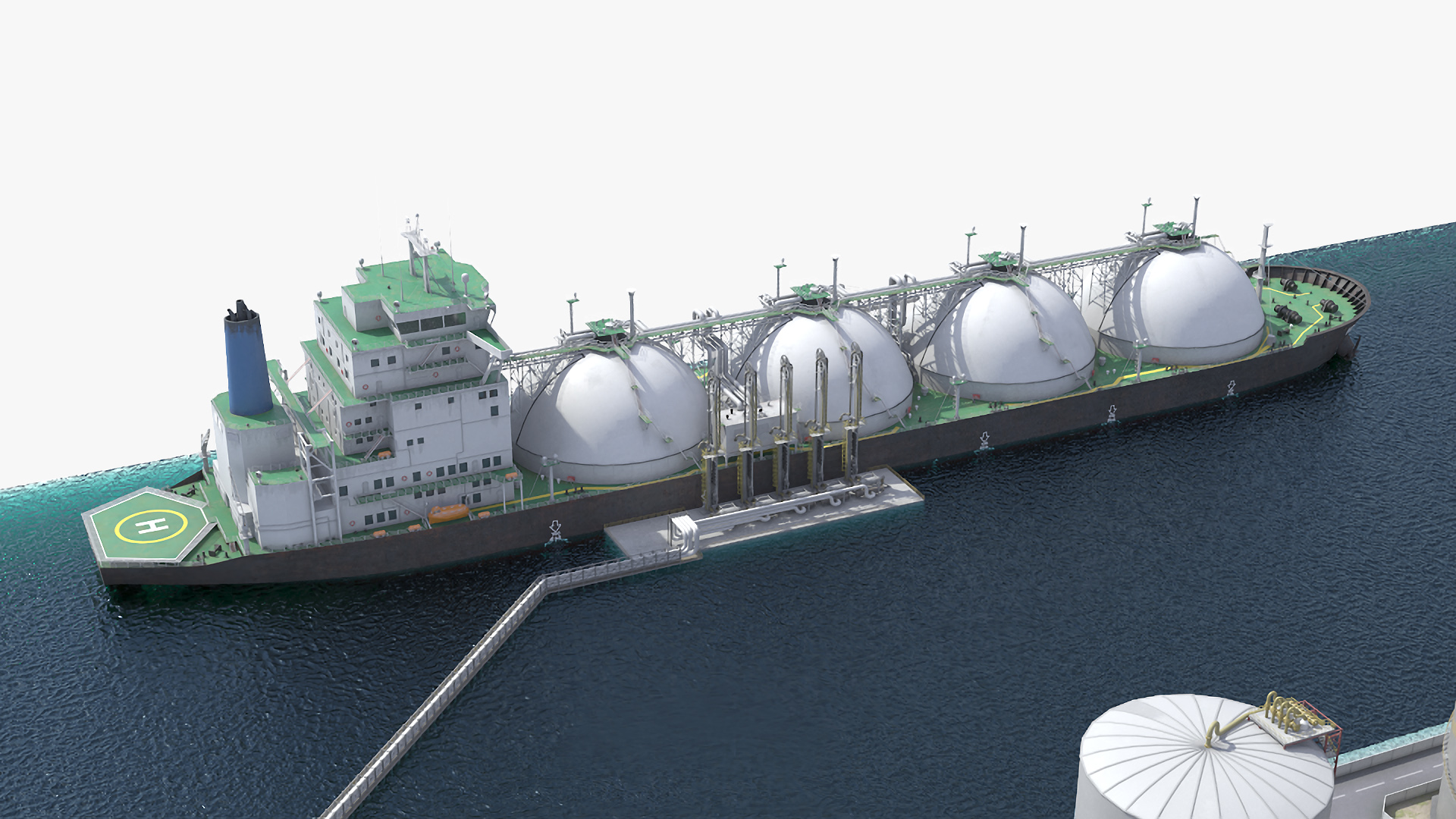 LNG Terminal with Gas Carrier Ship 3D model