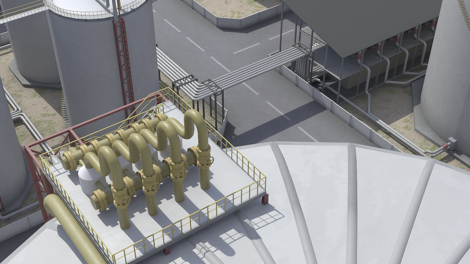 LNG Terminal with Gas Carrier Ship 3D model