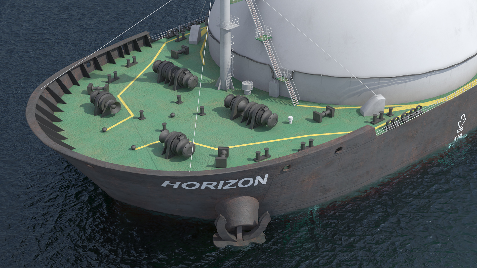 LNG Terminal with Gas Carrier Ship 3D model