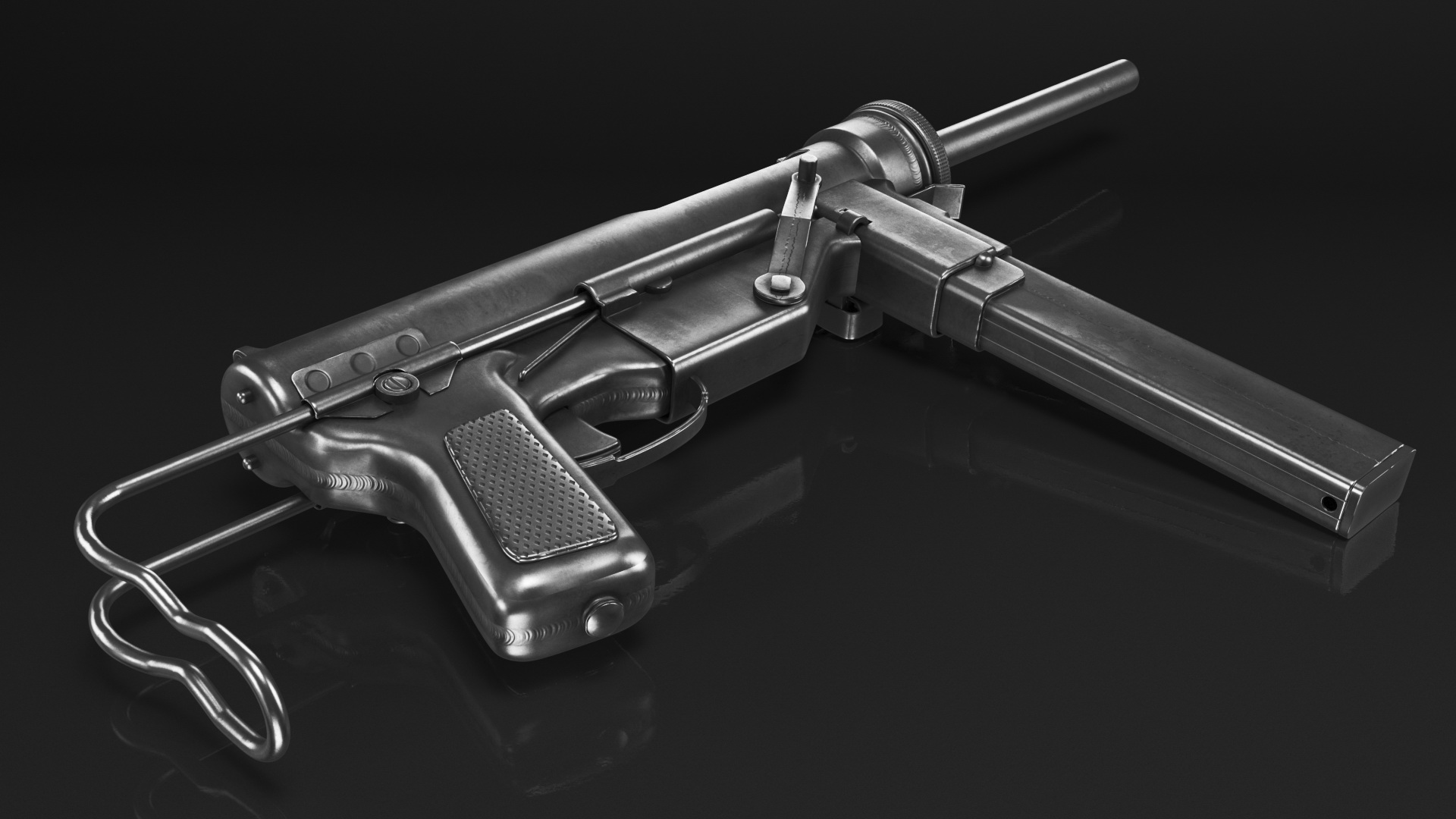 M3 Grease Gun Submachine Gun 45 Caliber 3D model