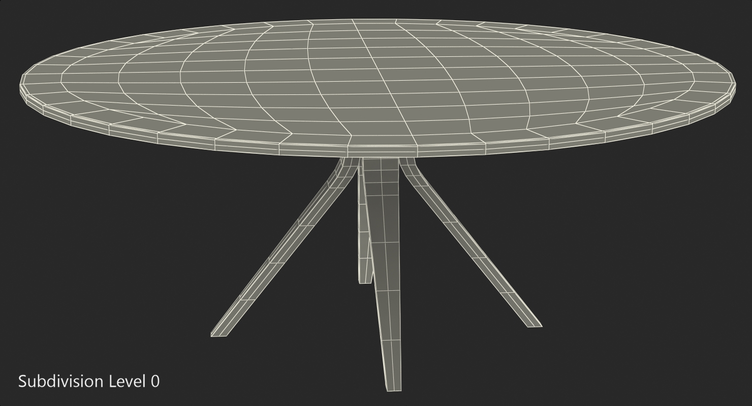 3D Round Dinner Table model