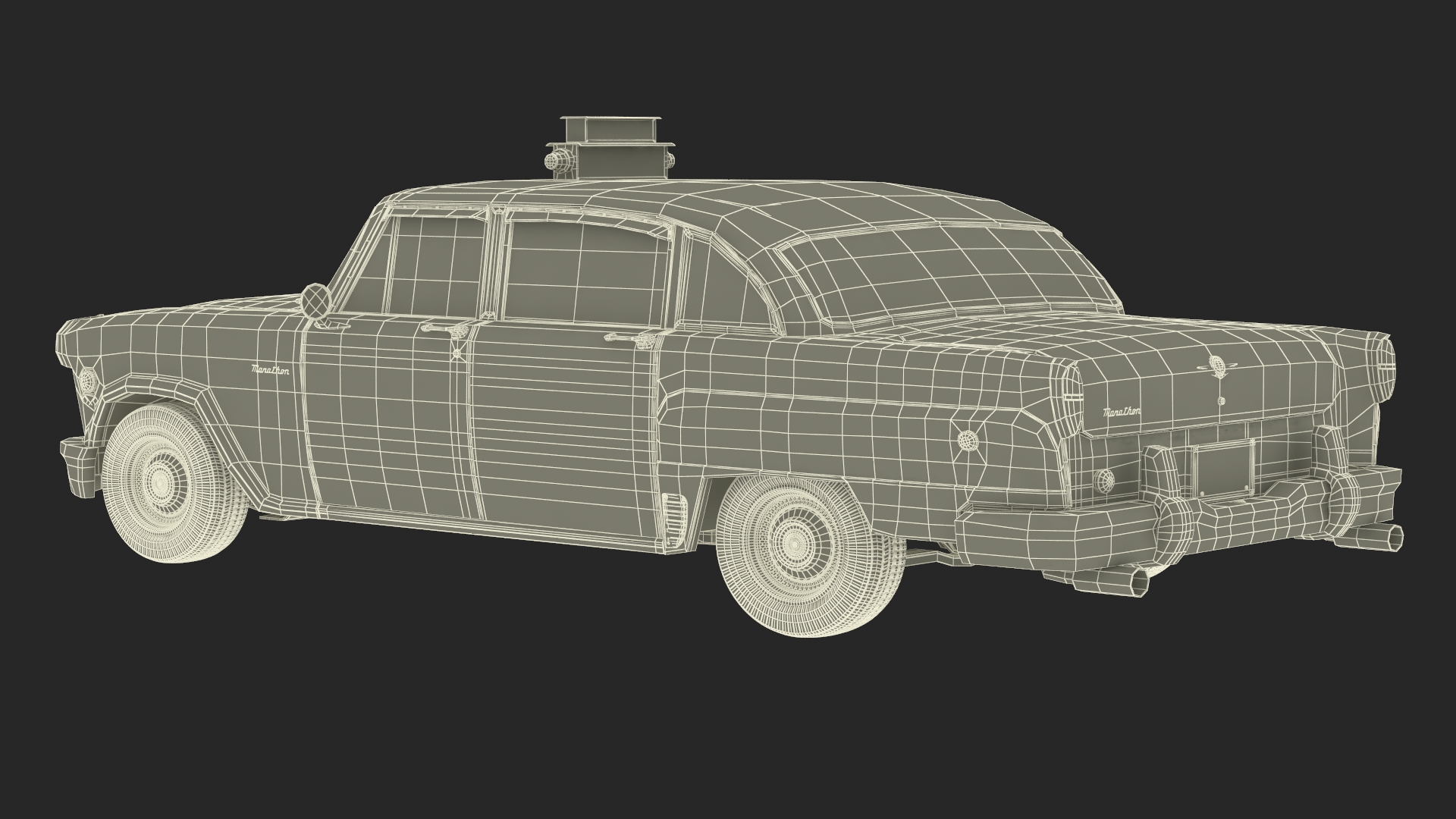 3D model Classic Checker Taxi Cab Simple Interior