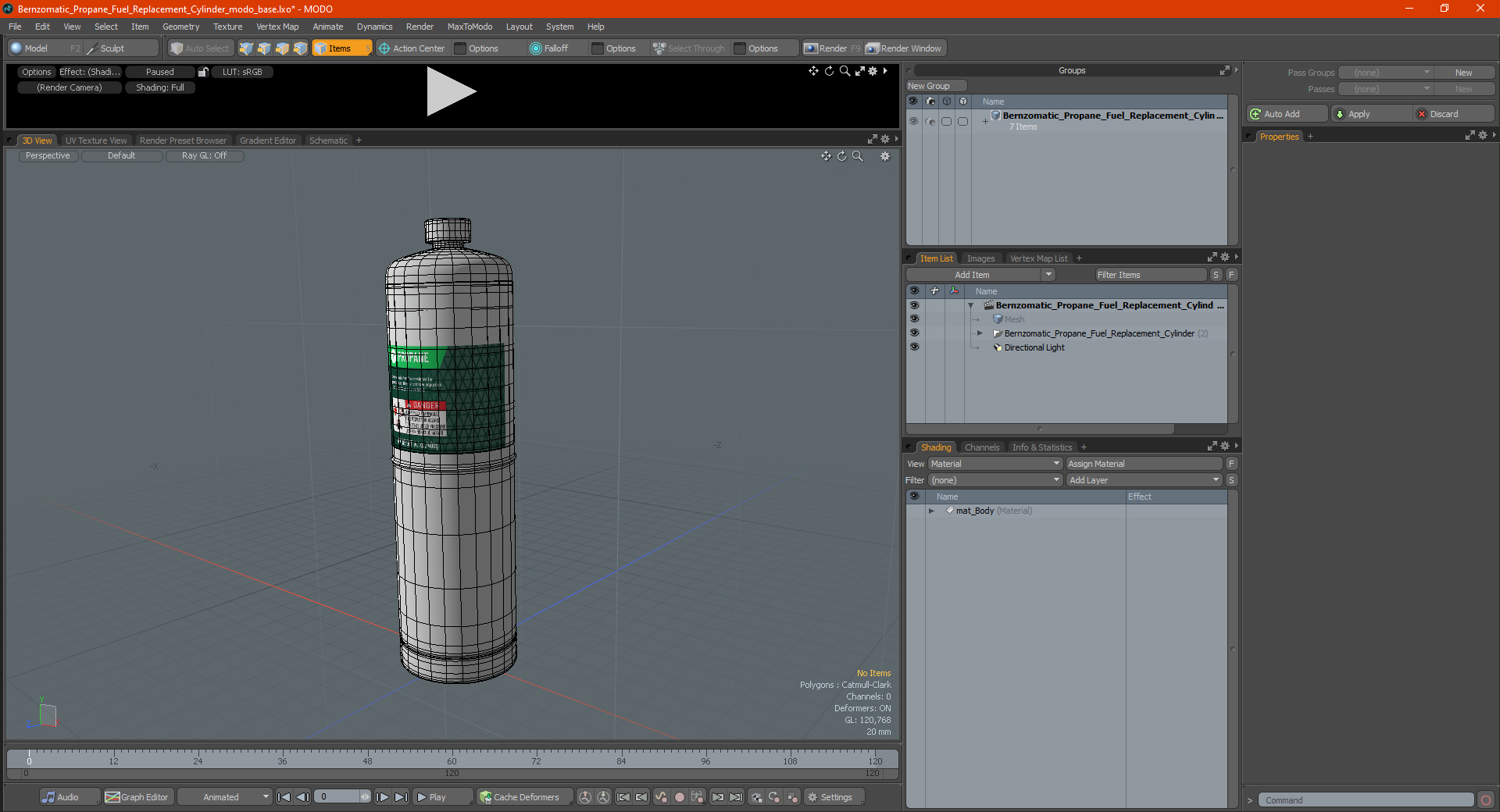 3D model Bernzomatic Propane Fuel Replacement Cylinder