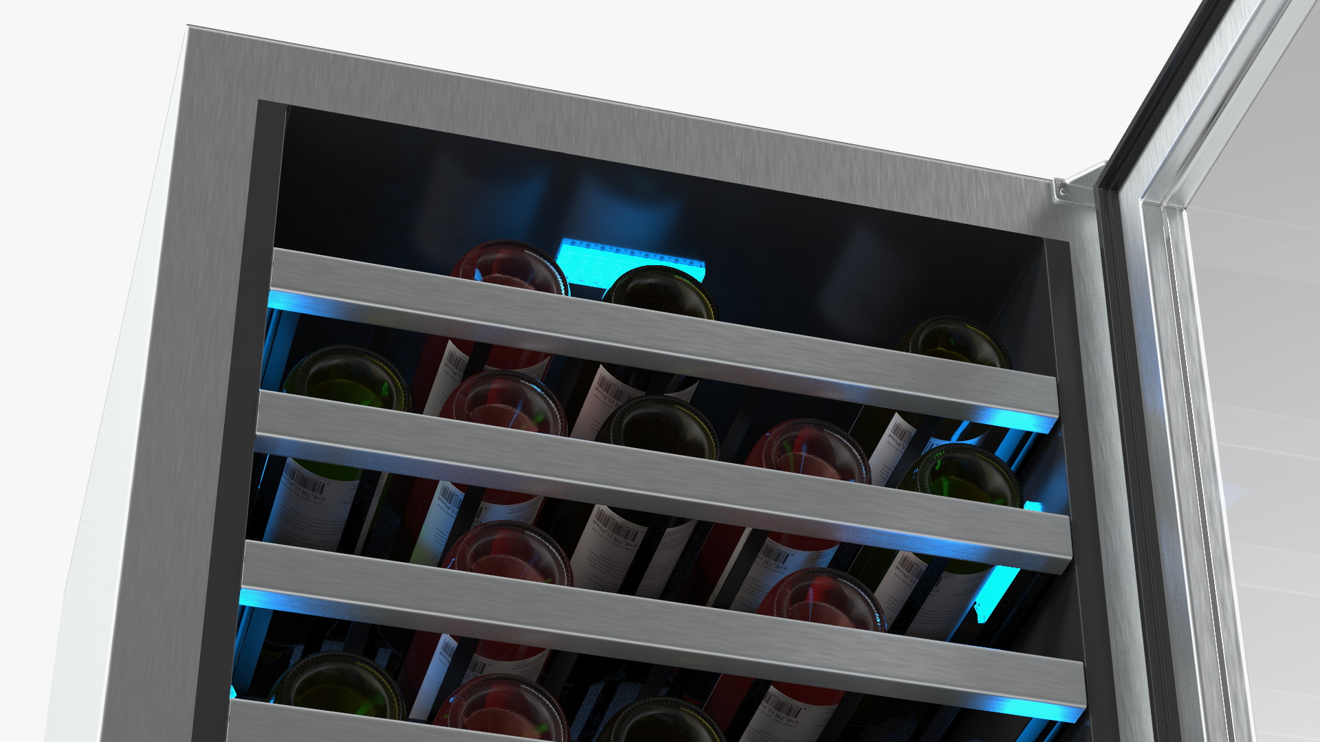 3D Wine Cooler Dual Zone Open Bottle model