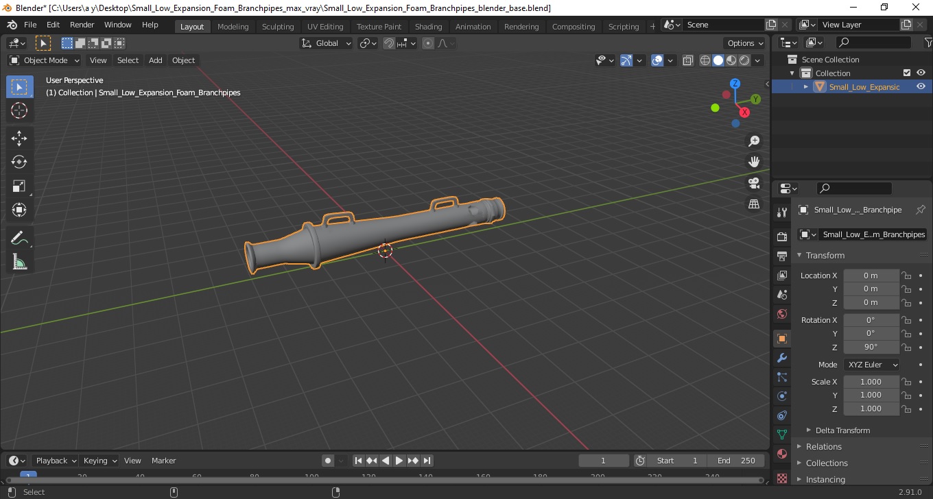 3D Small Low Expansion Foam Branchpipes