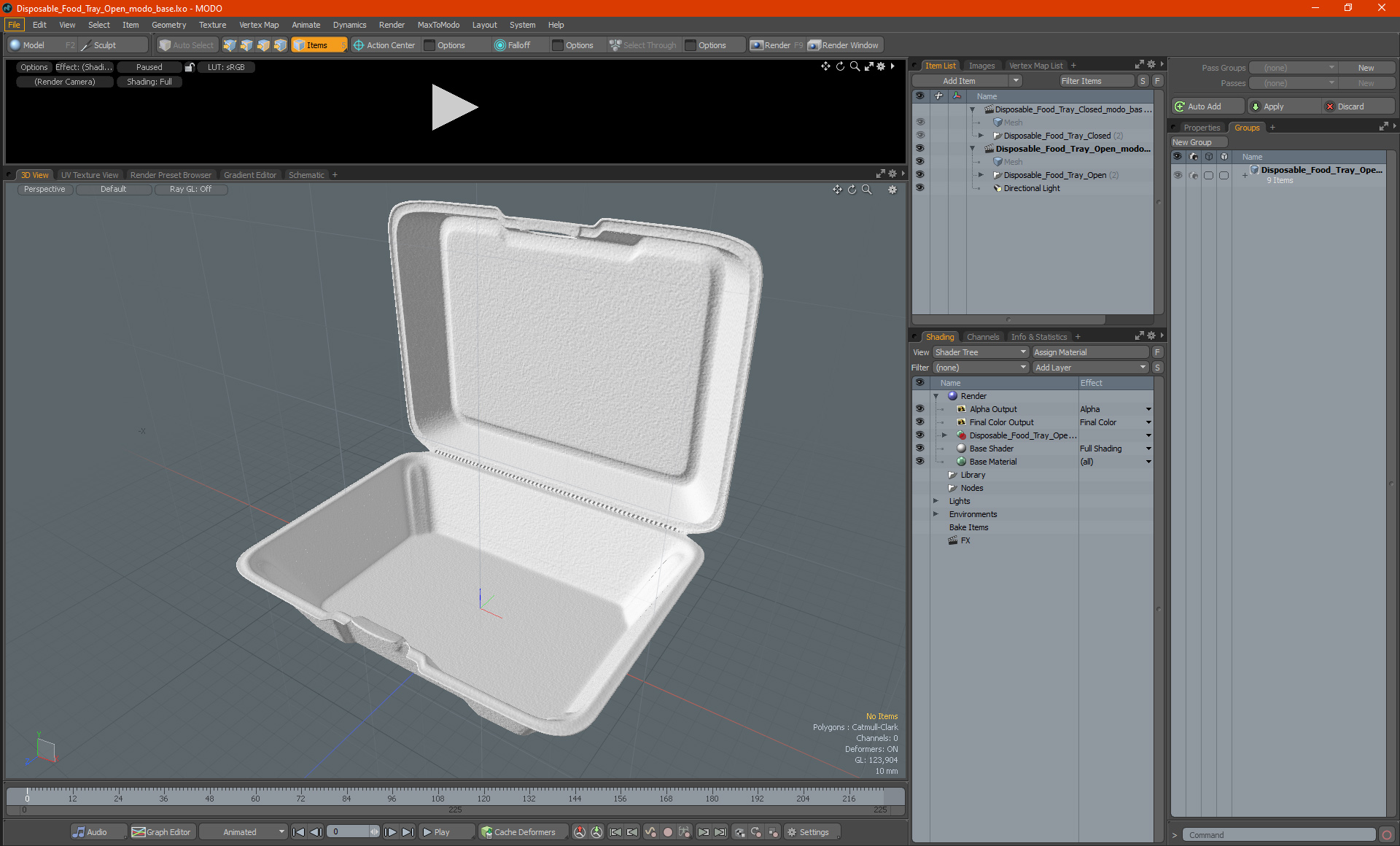 3D model Disposable Food Tray Open