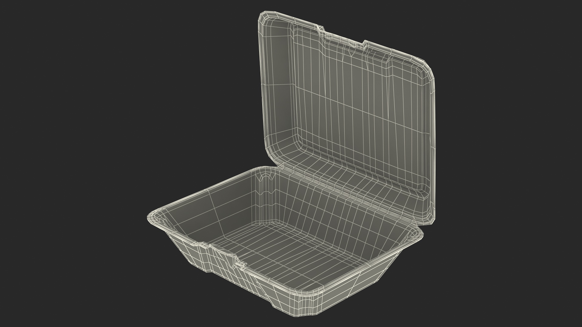 3D model Disposable Food Tray Open