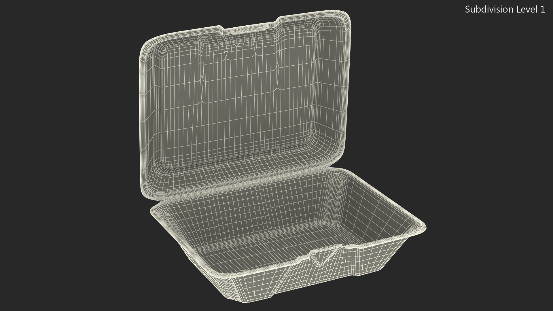 3D model Disposable Food Tray Open