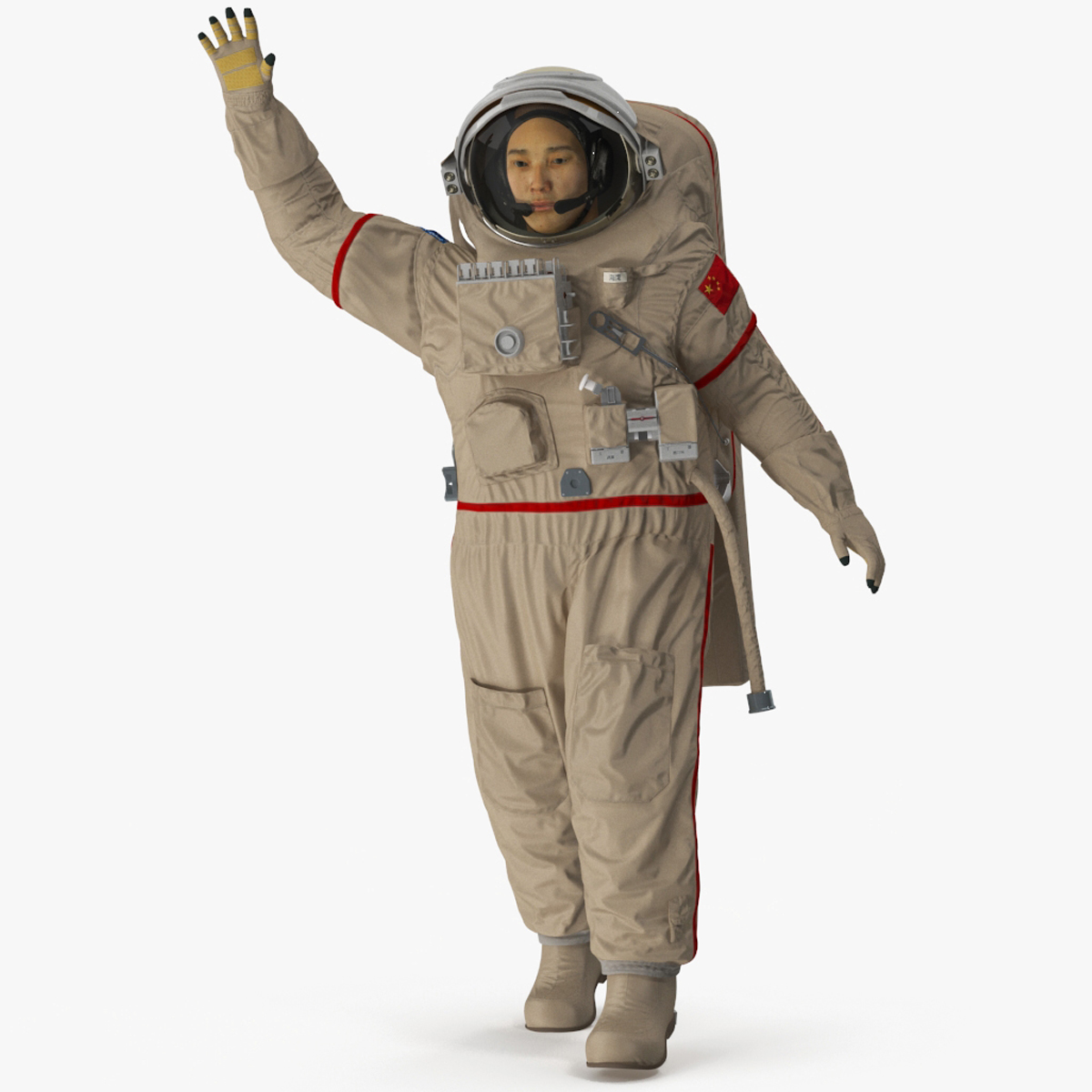 Chinese Astronaut Space Suit Haiying Rigged for Maya 3D