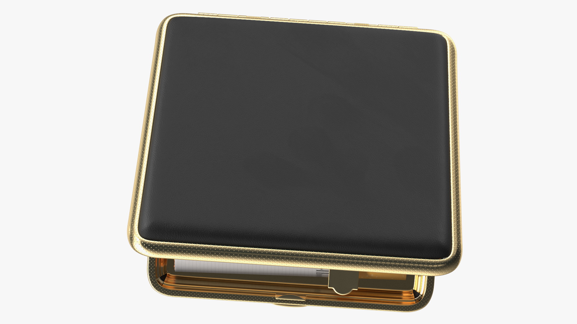 3D Metal Cigarette Case Gold and Black with Cigarettes