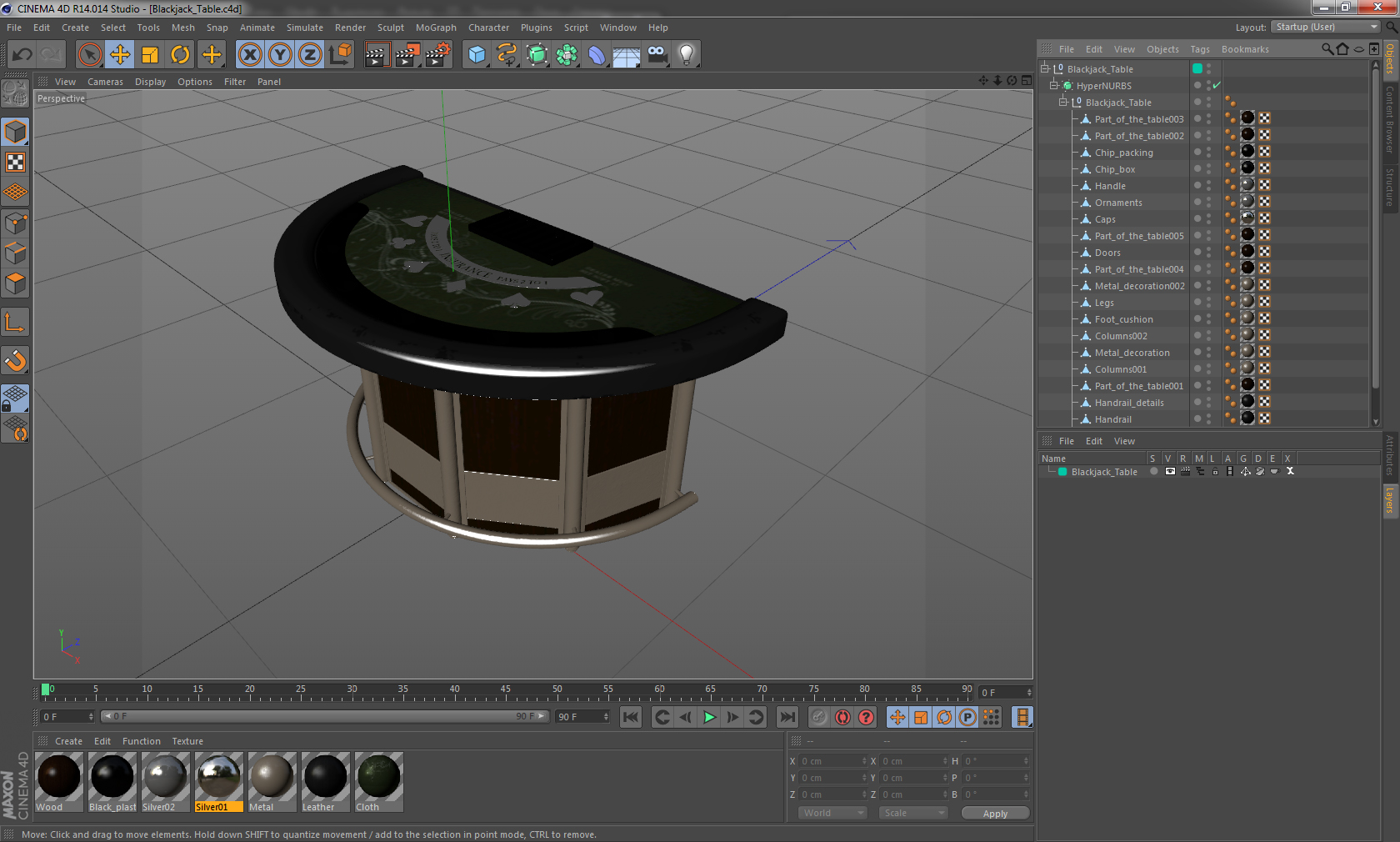 3D model Blackjack Table