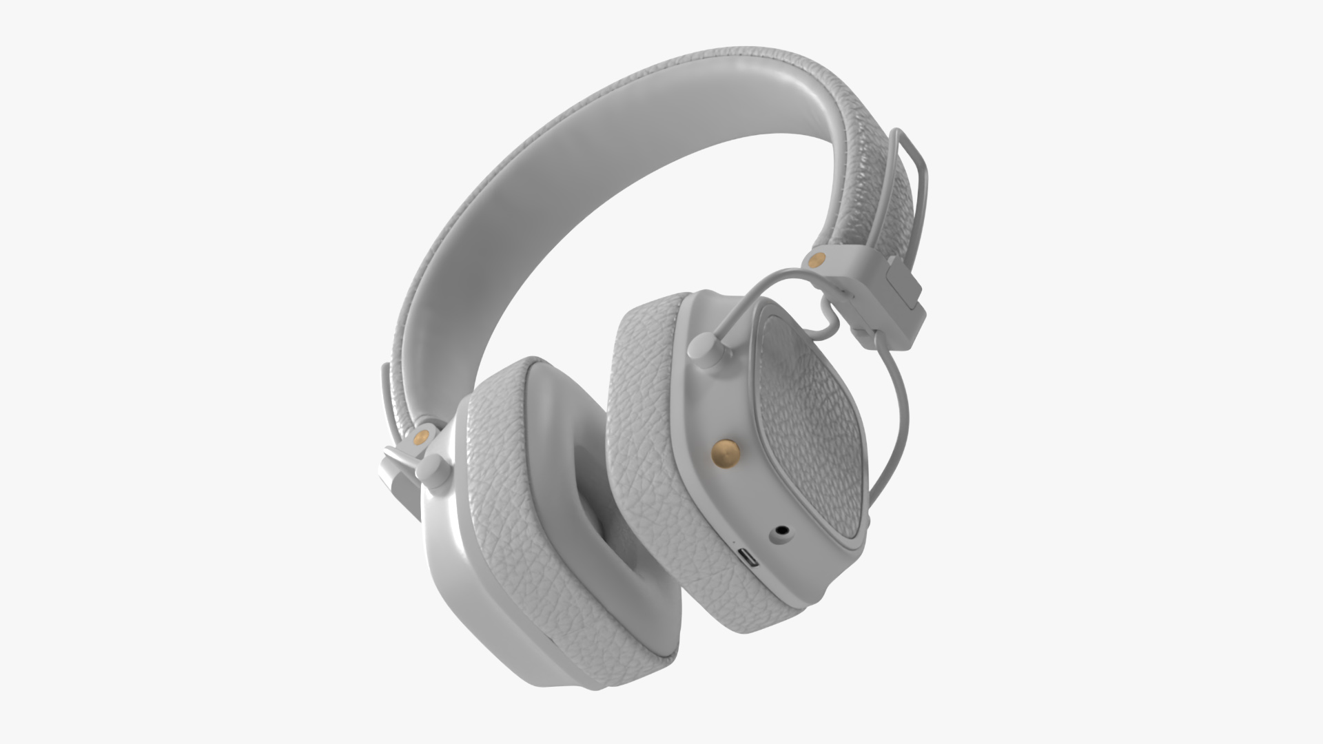 3D Overhead Headphones White Generic model