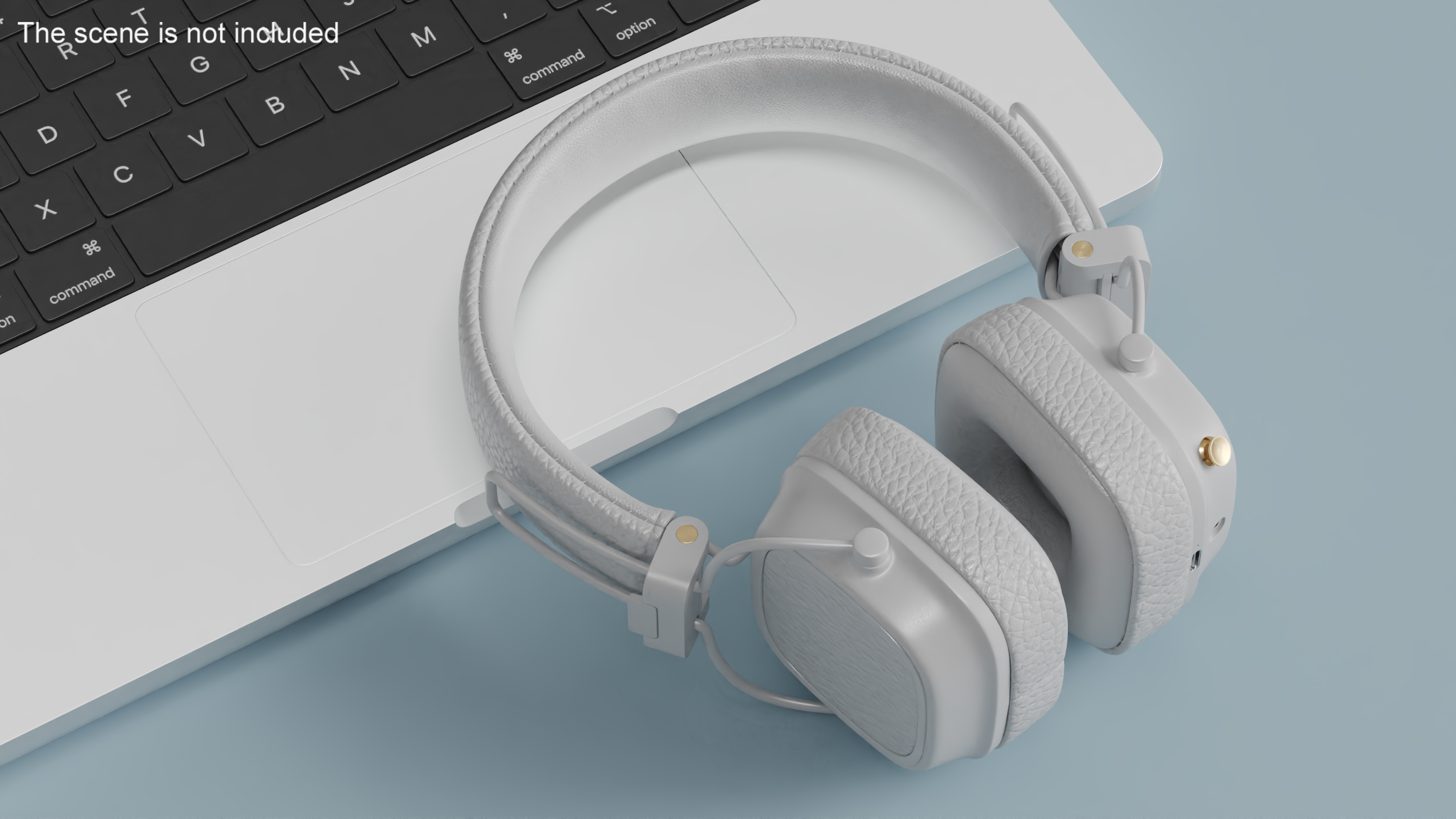 3D Overhead Headphones White Generic model