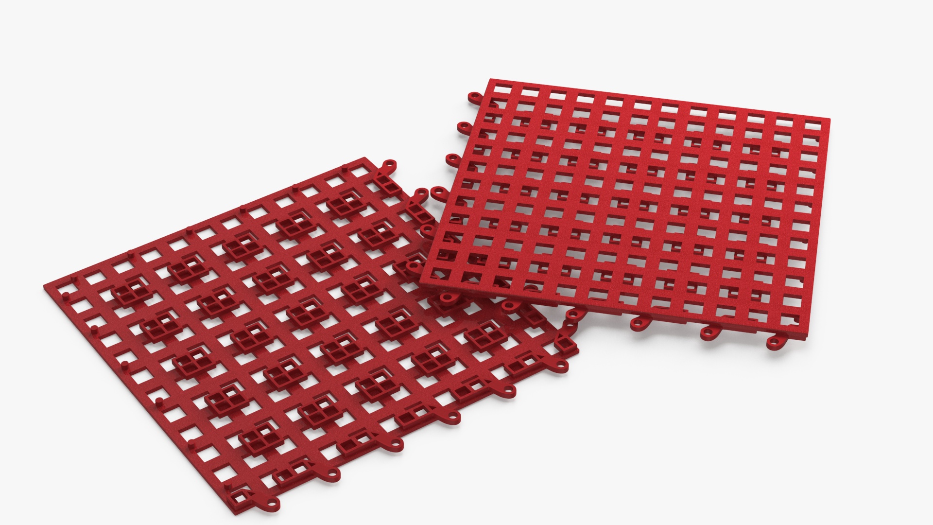 3D Plastic Floor Mat Red