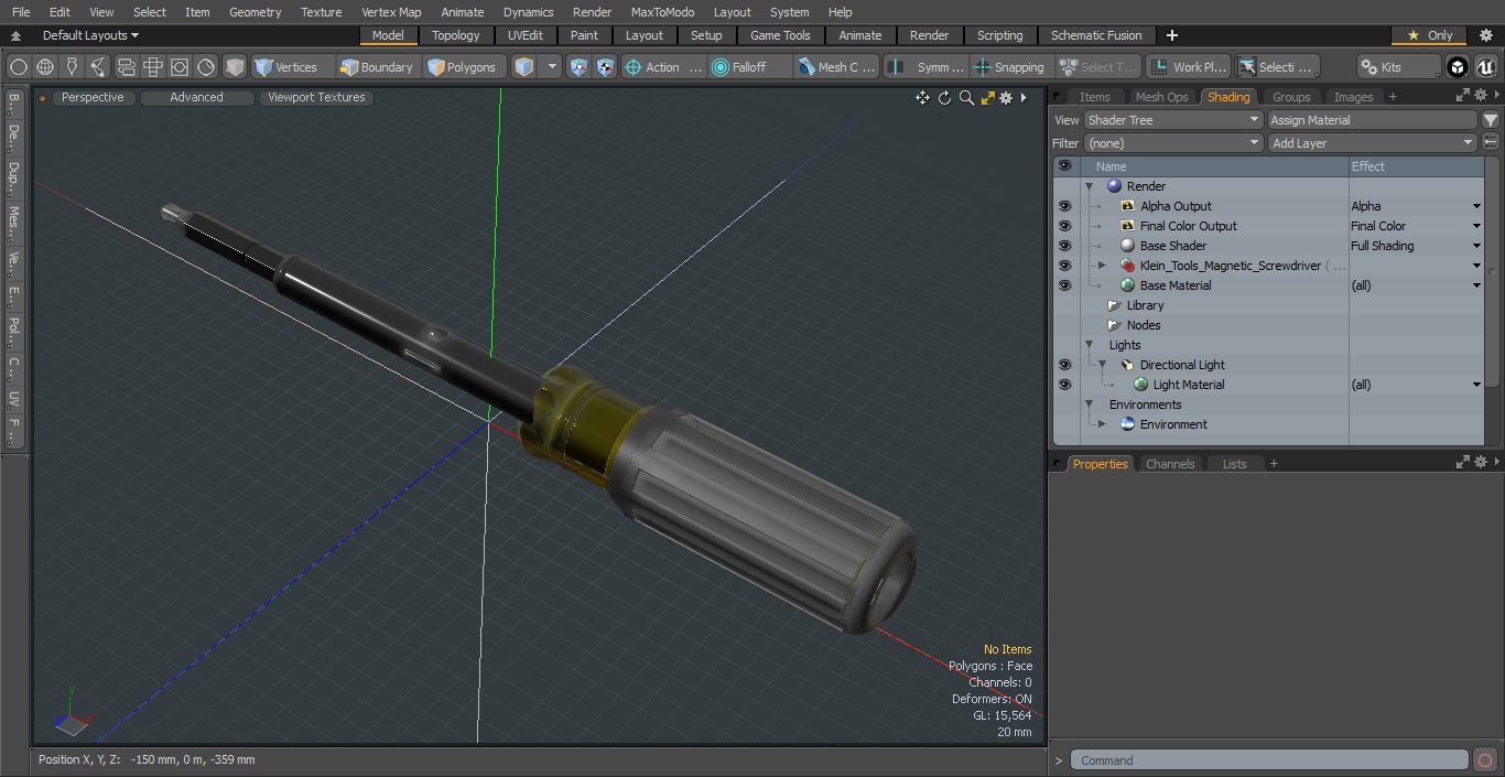 3D model Magnetic Screwdriver with Cross-Shaped Tips Klein Tools