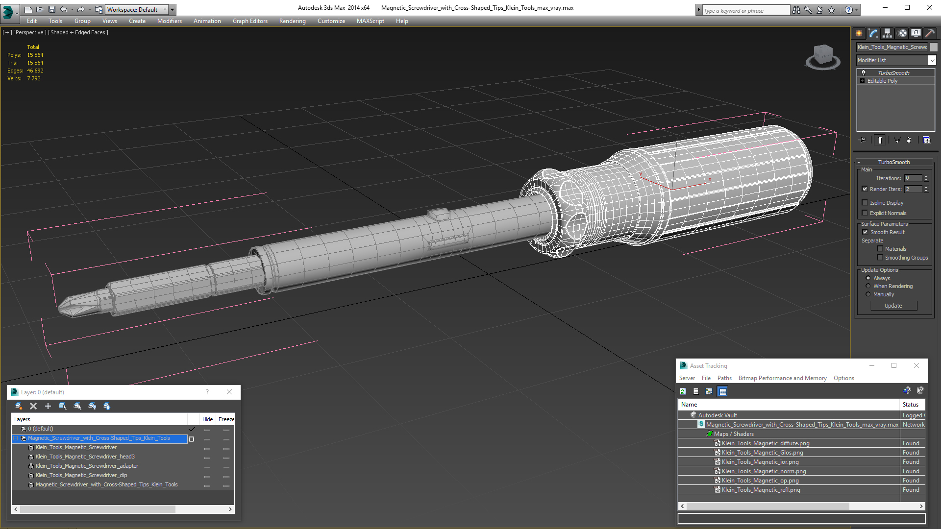 3D model Magnetic Screwdriver with Cross-Shaped Tips Klein Tools