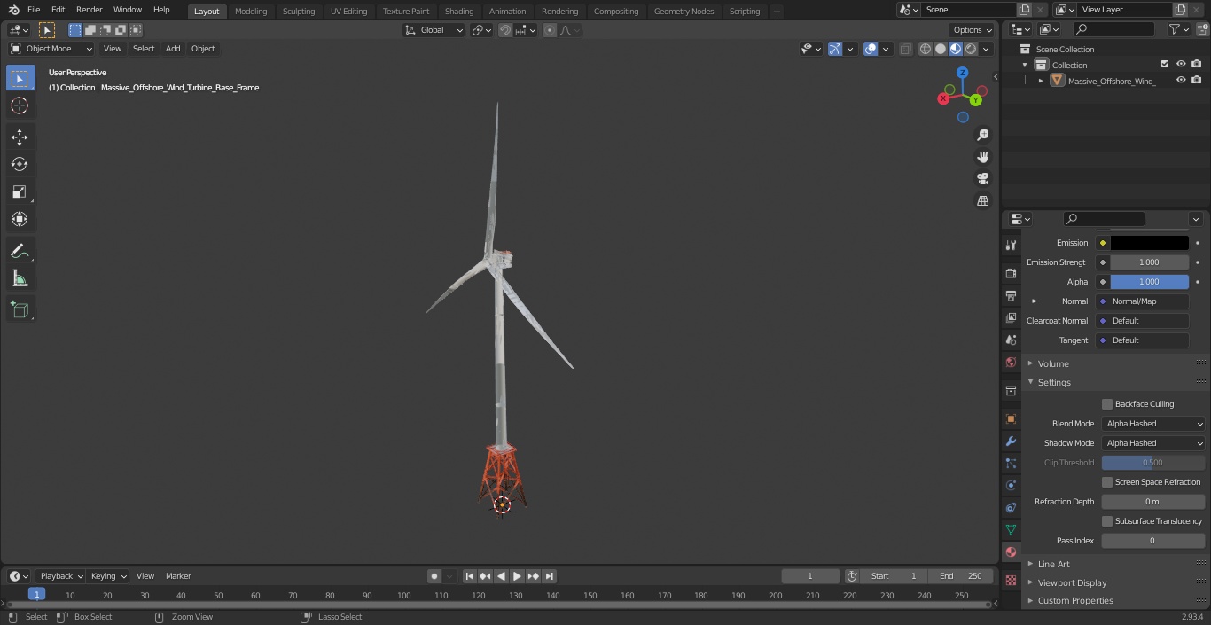 3D model Massive Offshore Wind Turbine Base Frame