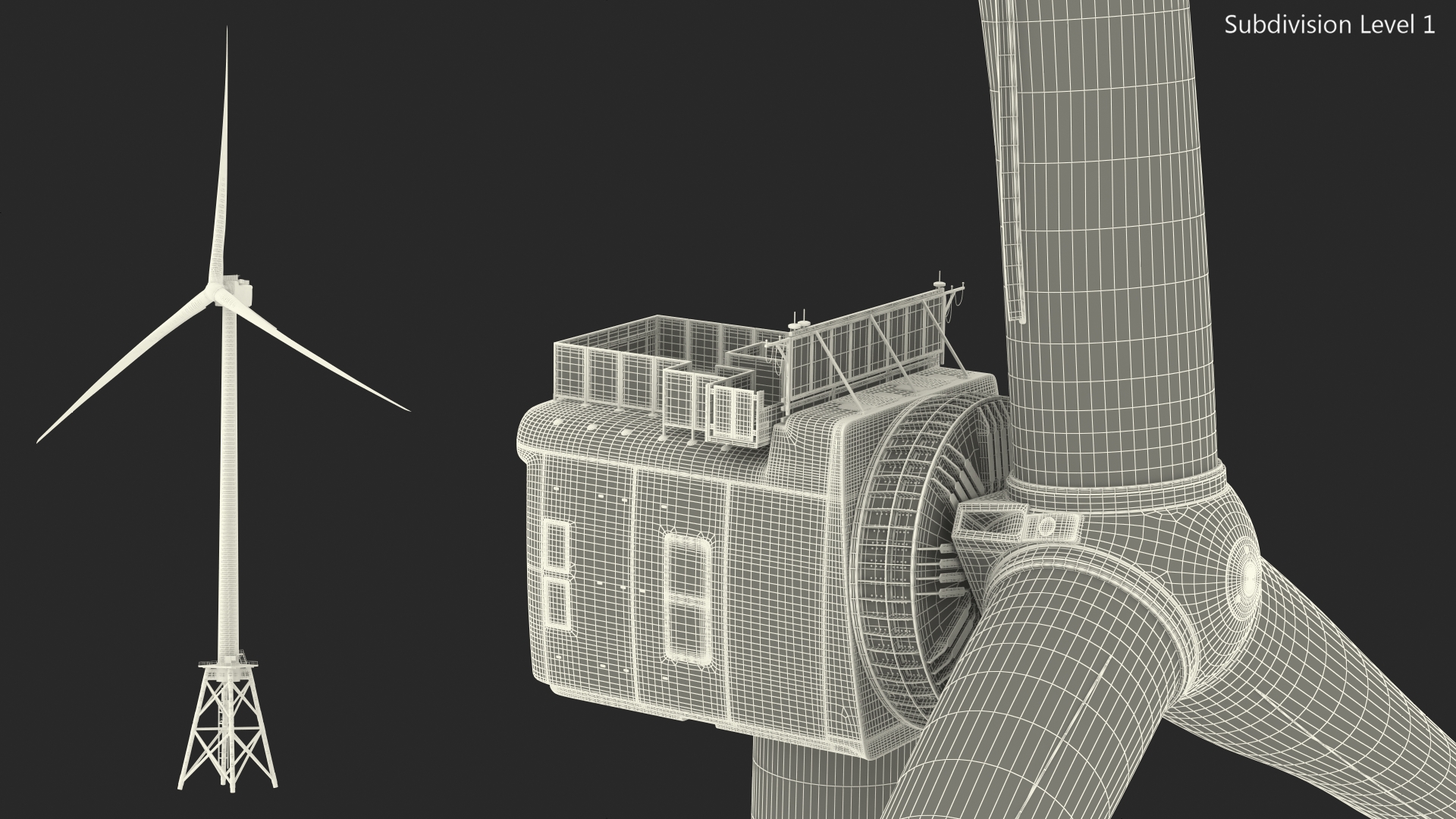 3D model Massive Offshore Wind Turbine Base Frame