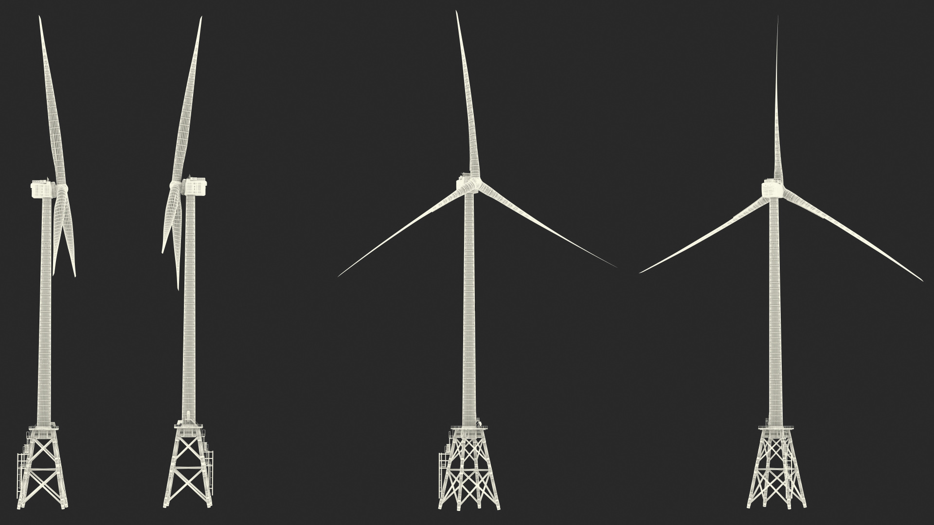 3D model Massive Offshore Wind Turbine Base Frame