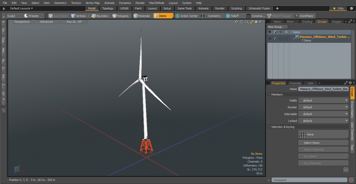 3D model Massive Offshore Wind Turbine Base Frame