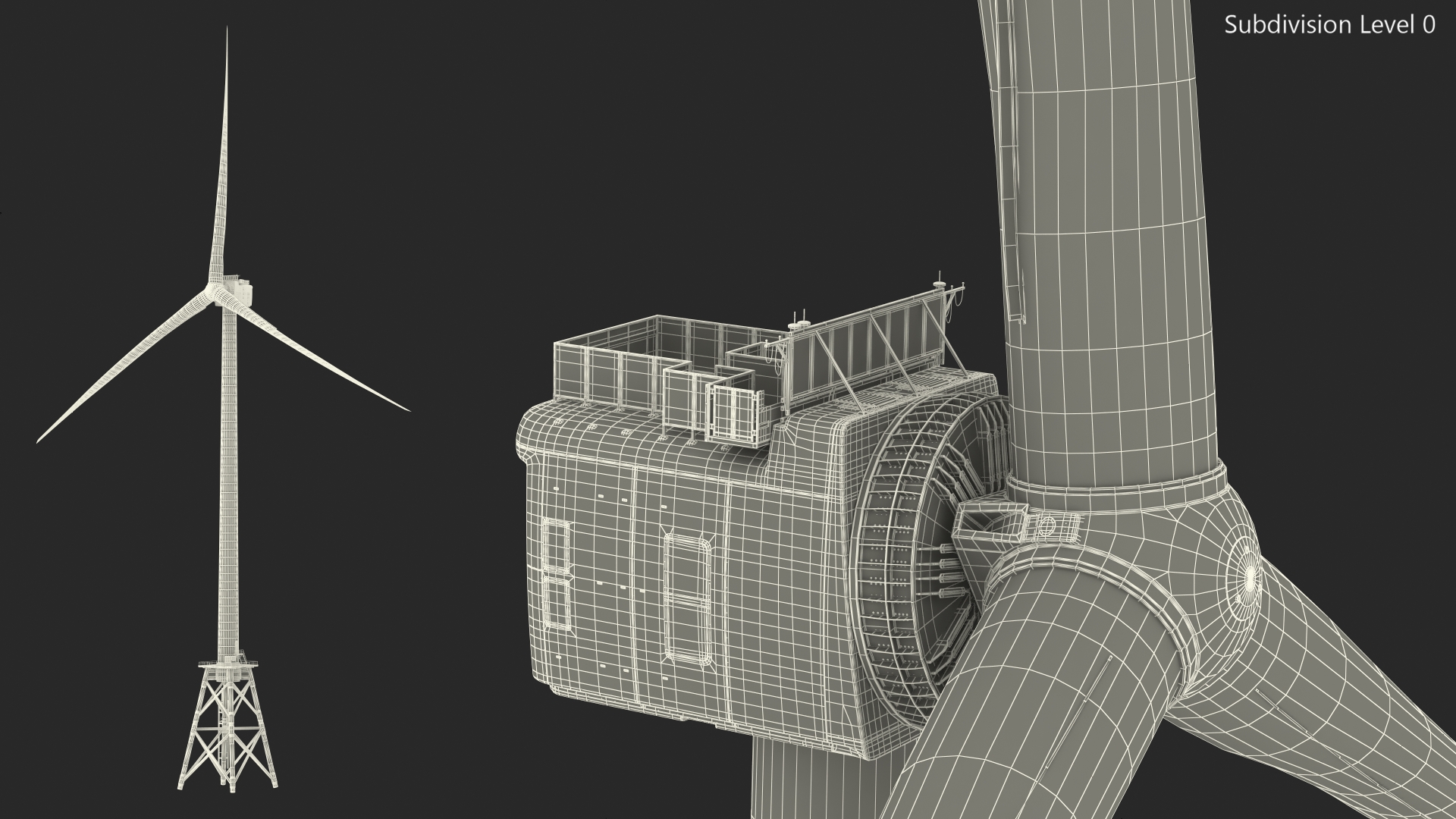 3D model Massive Offshore Wind Turbine Base Frame